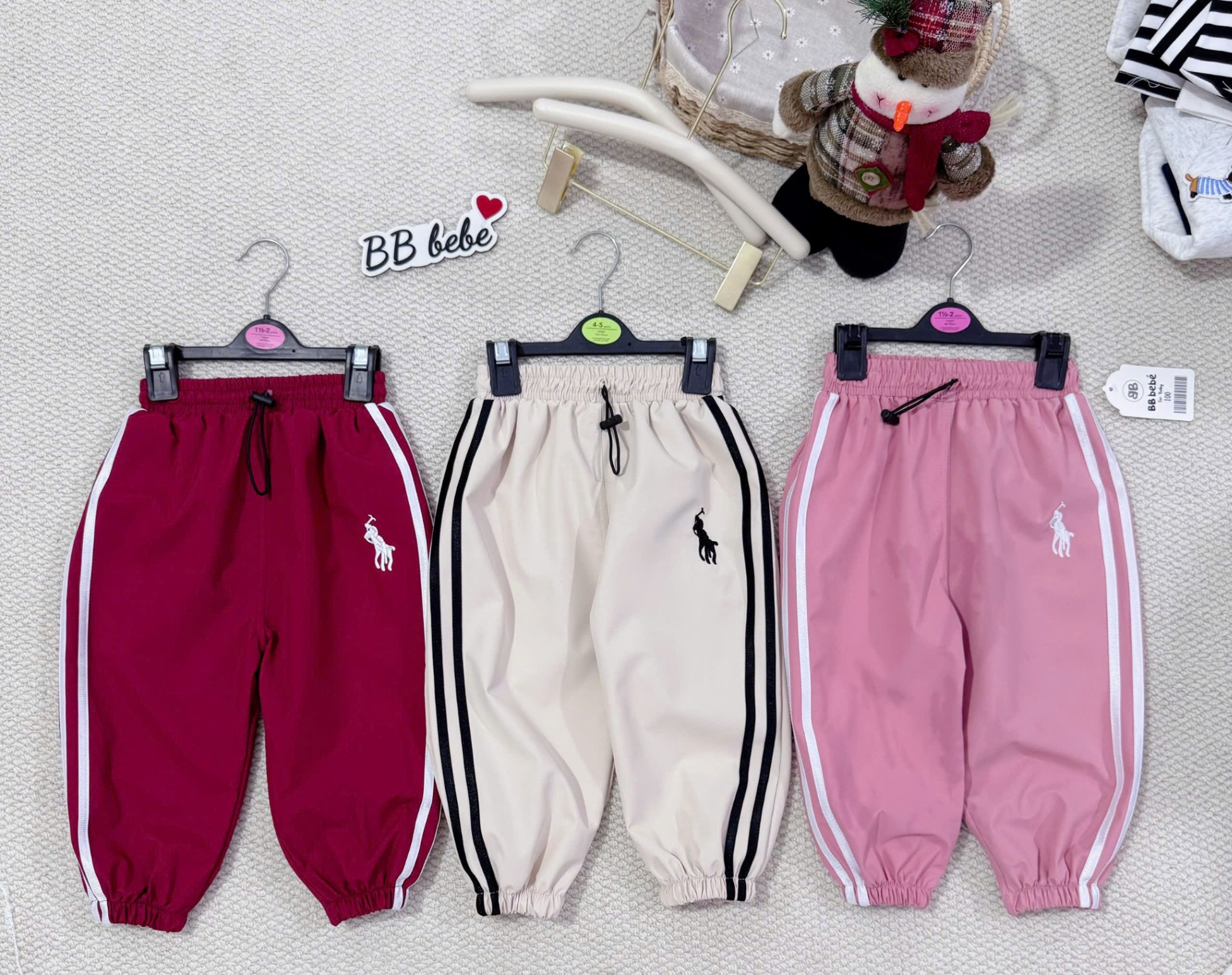 Set 3 quần gió bo gấu thêu ngựa VNXK