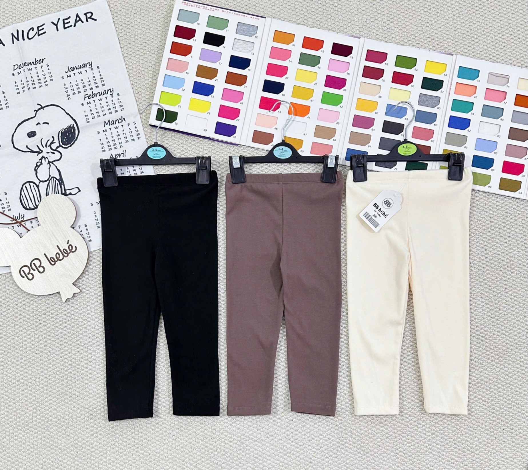 Set 3 quần legging lót lông VNXK cho bé