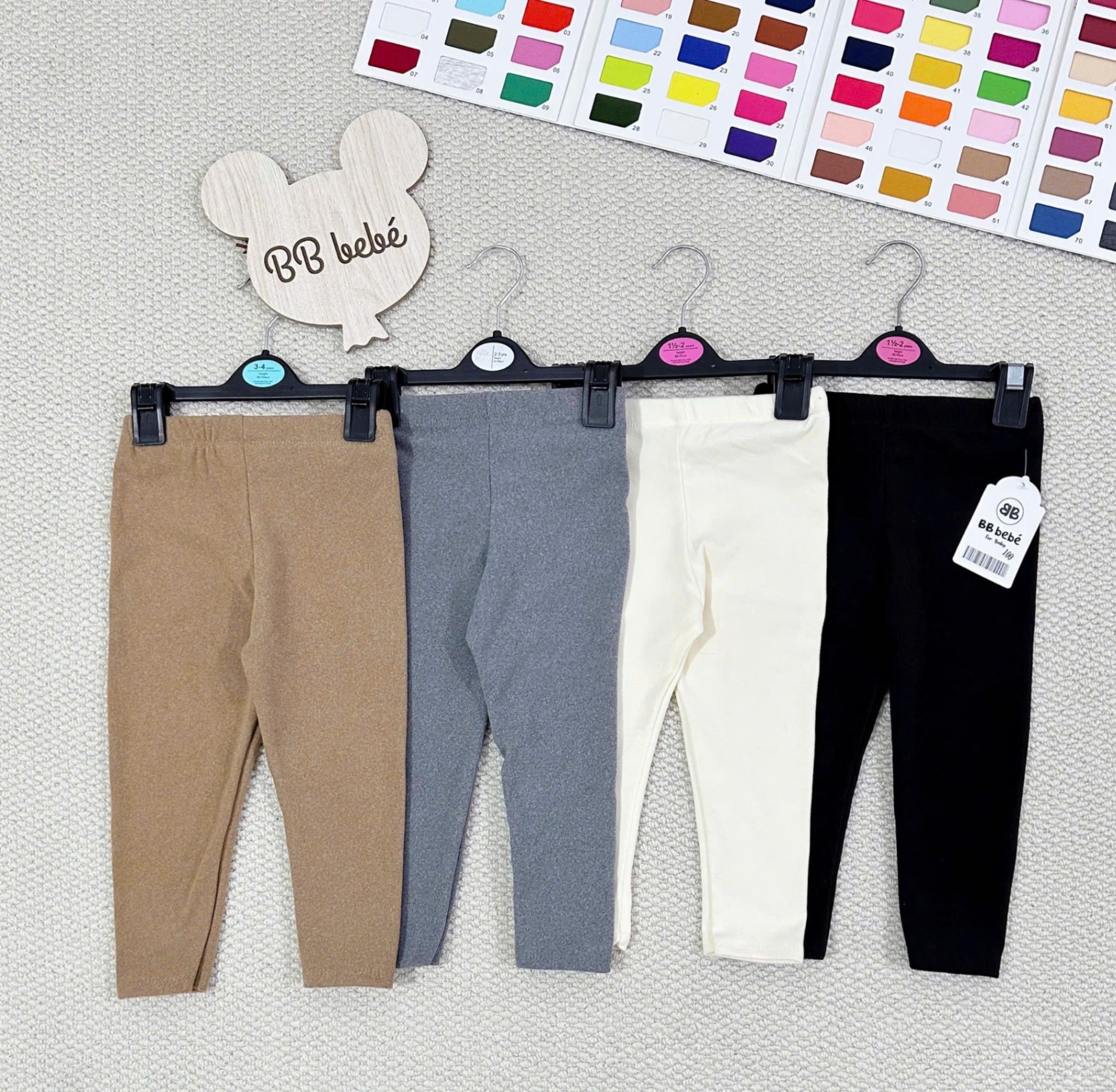 Set 4 quần legging zip lông VNXK
