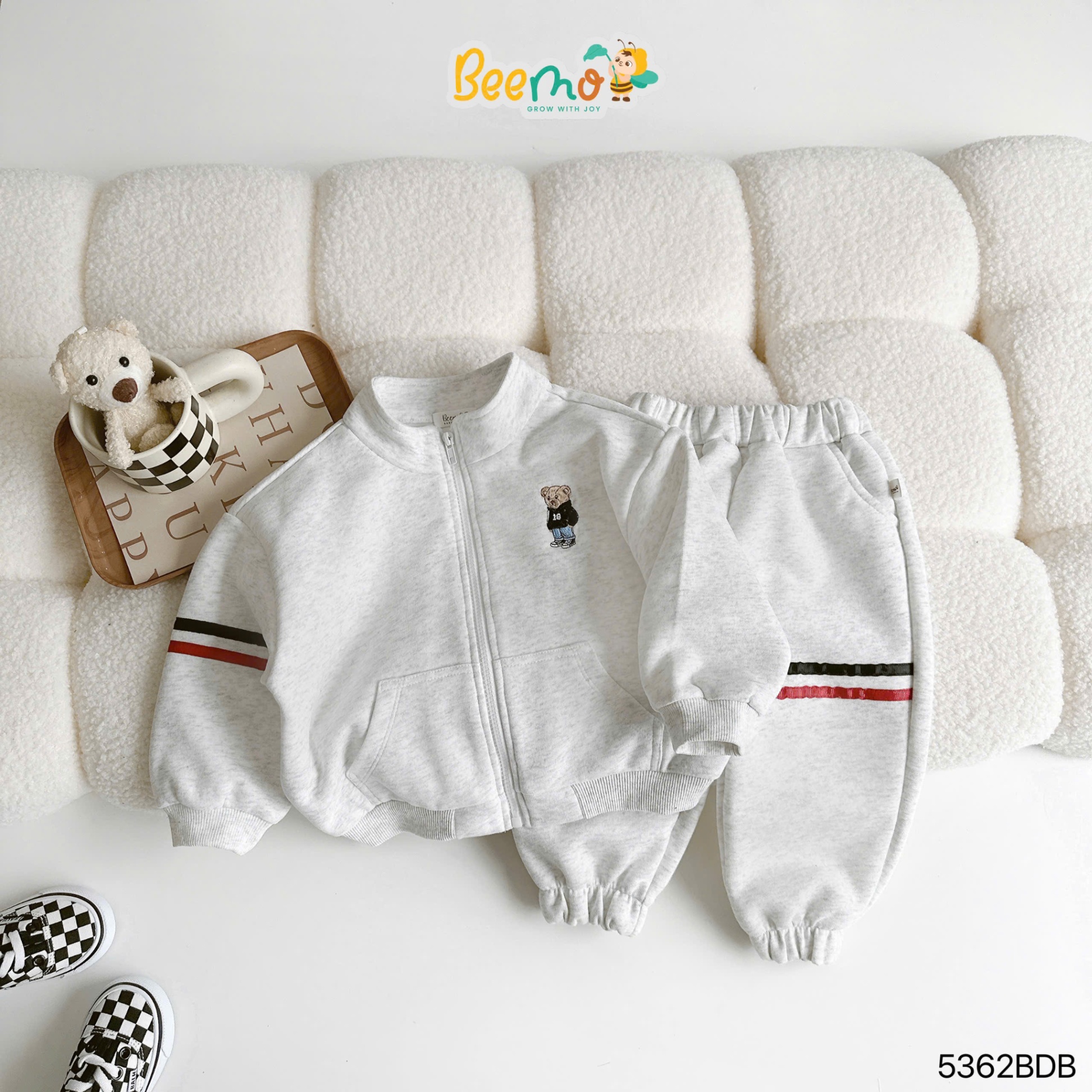 Set áo khoác nỉ thêu gấu Beemo