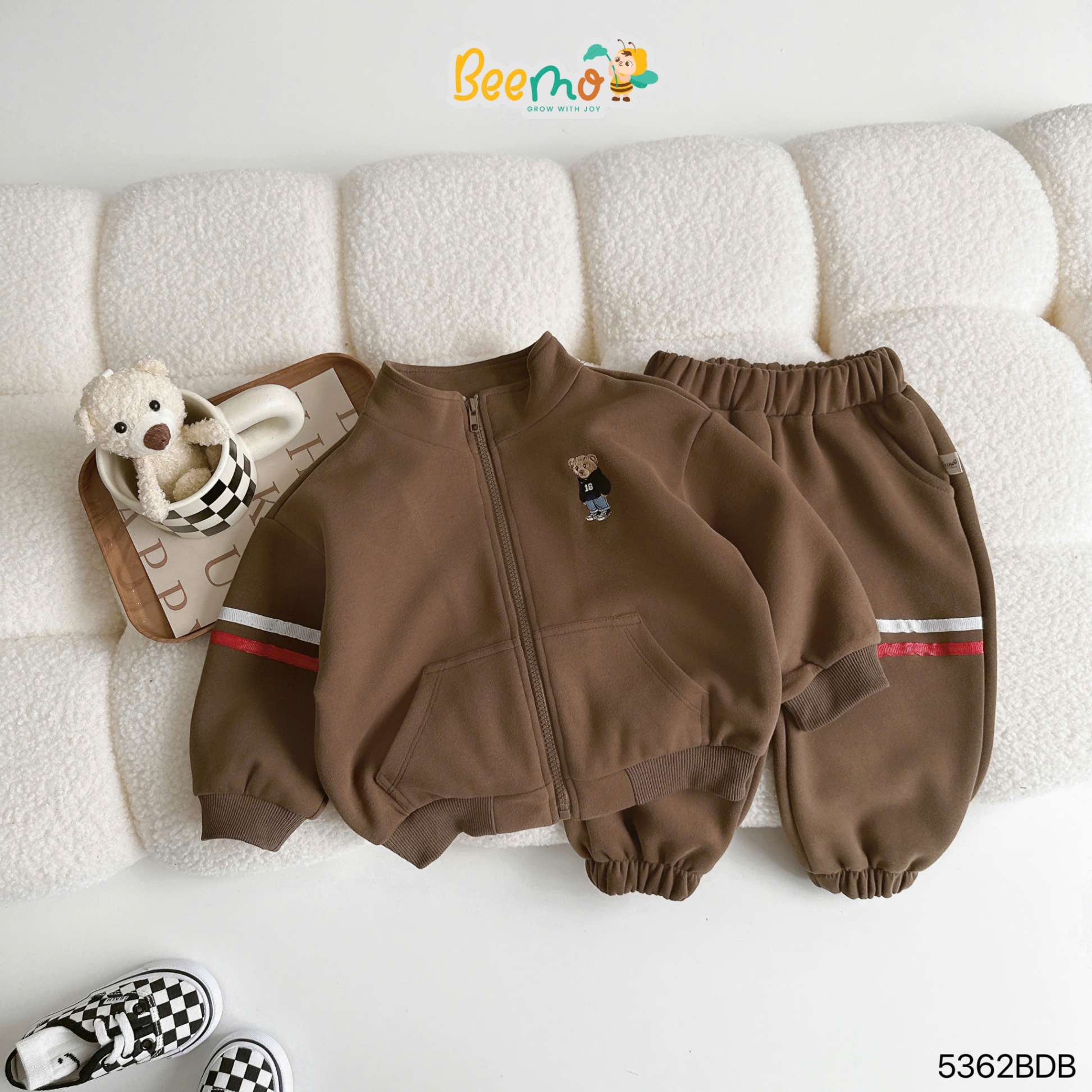 Set áo khoác nỉ thêu gấu Beemo