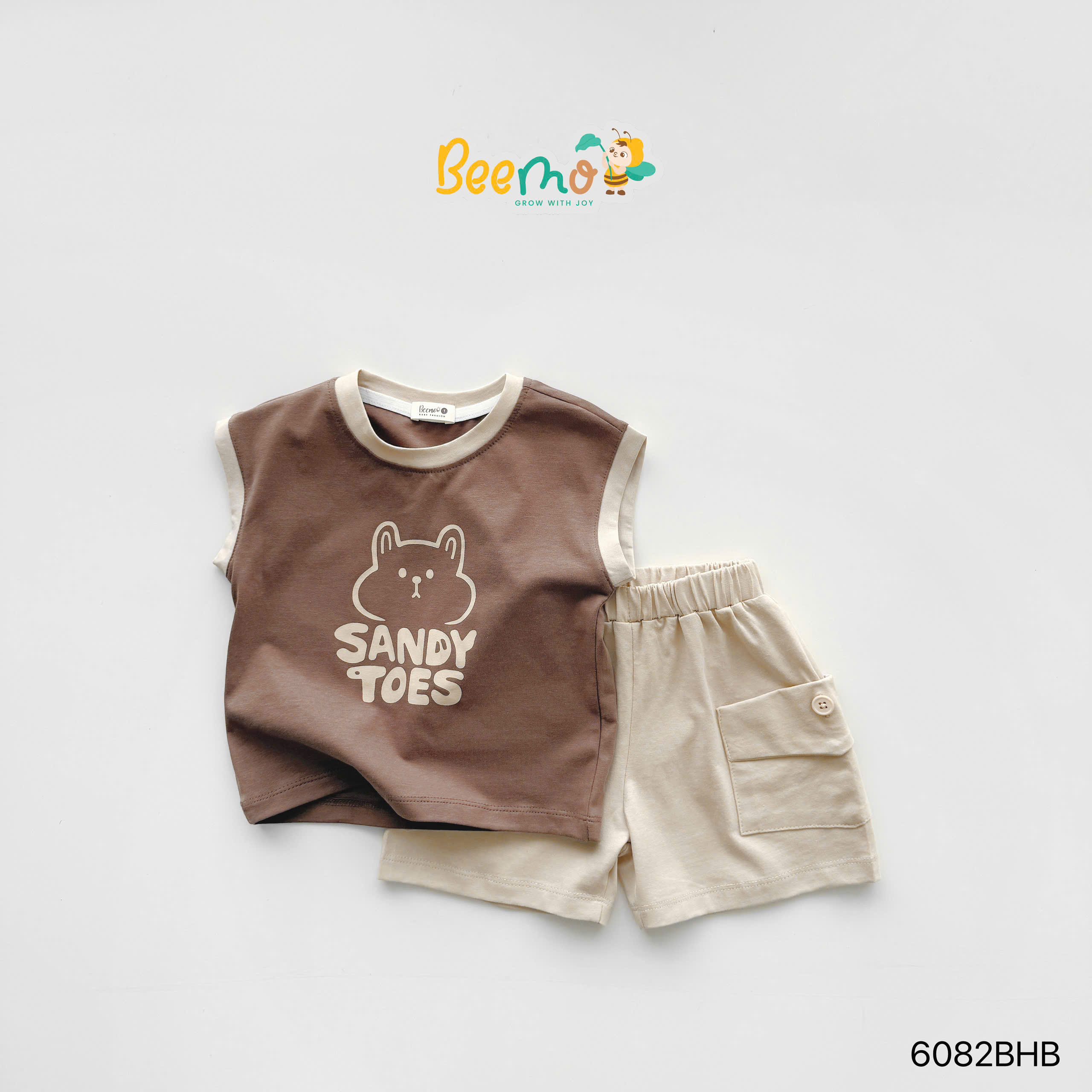 Set ba lỗ in hình gấu sandy toes Beemo