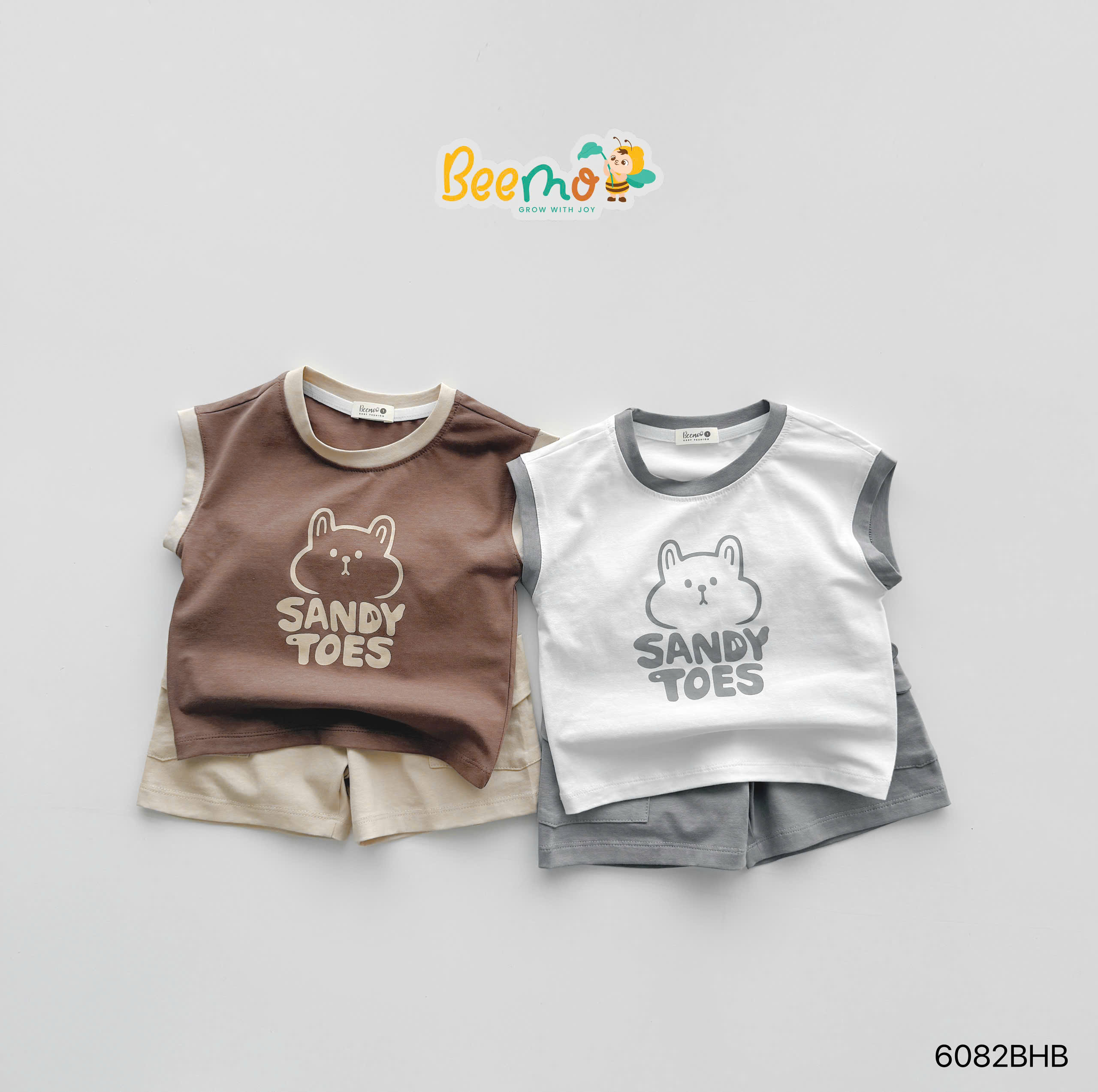 Set ba lỗ in hình gấu sandy toes Beemo
