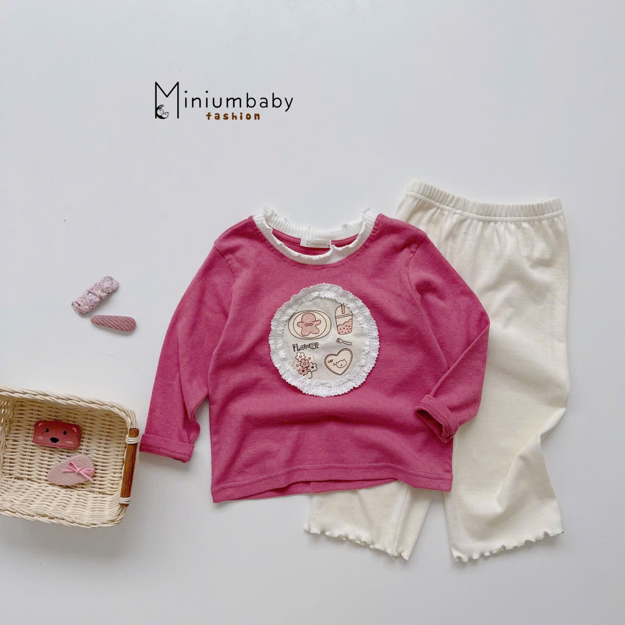 Set bé gái dài tay quần xuông MINIUMBABY