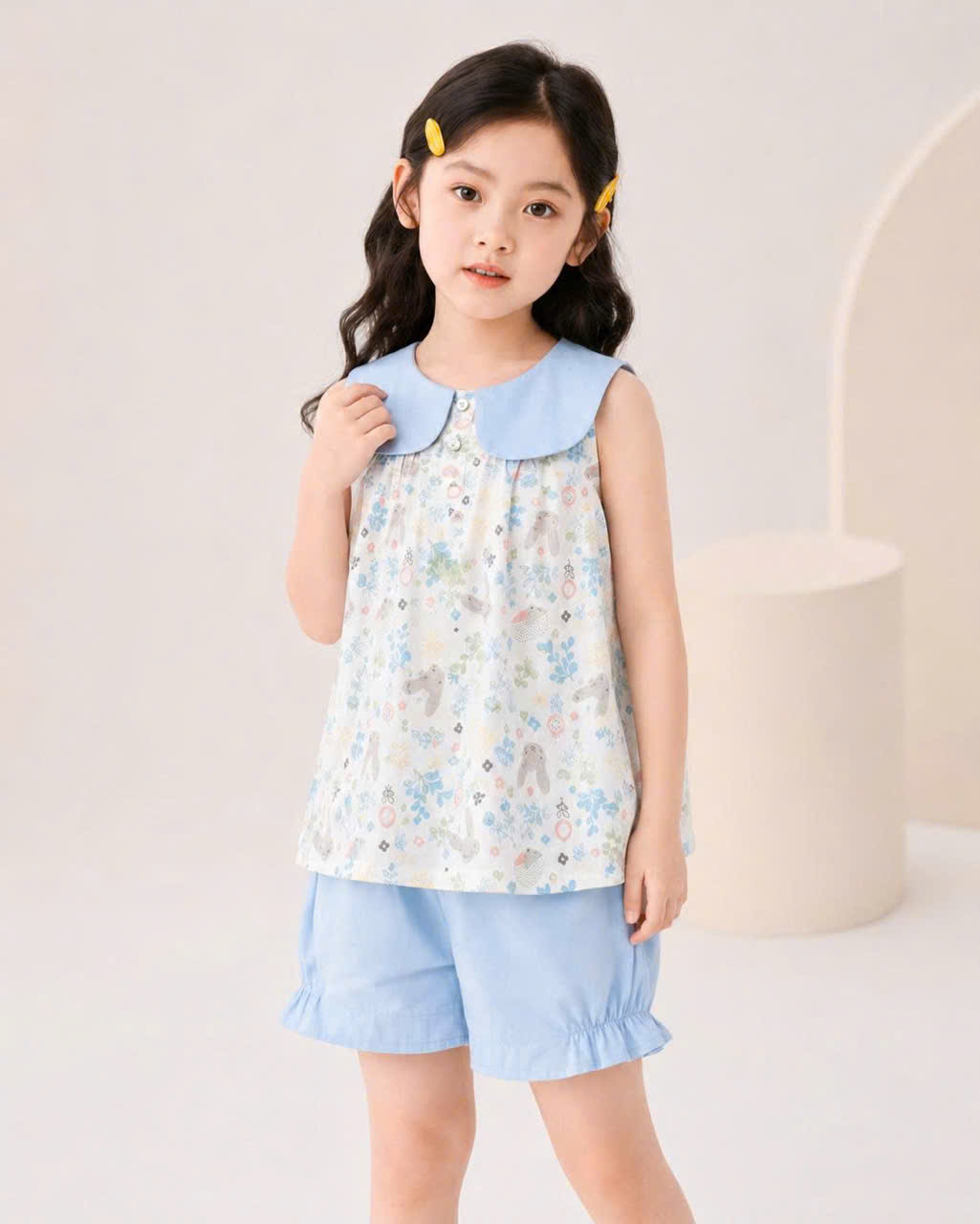 Set bộ cổ vuông hoa nhí ngọt ngào OPKIDS