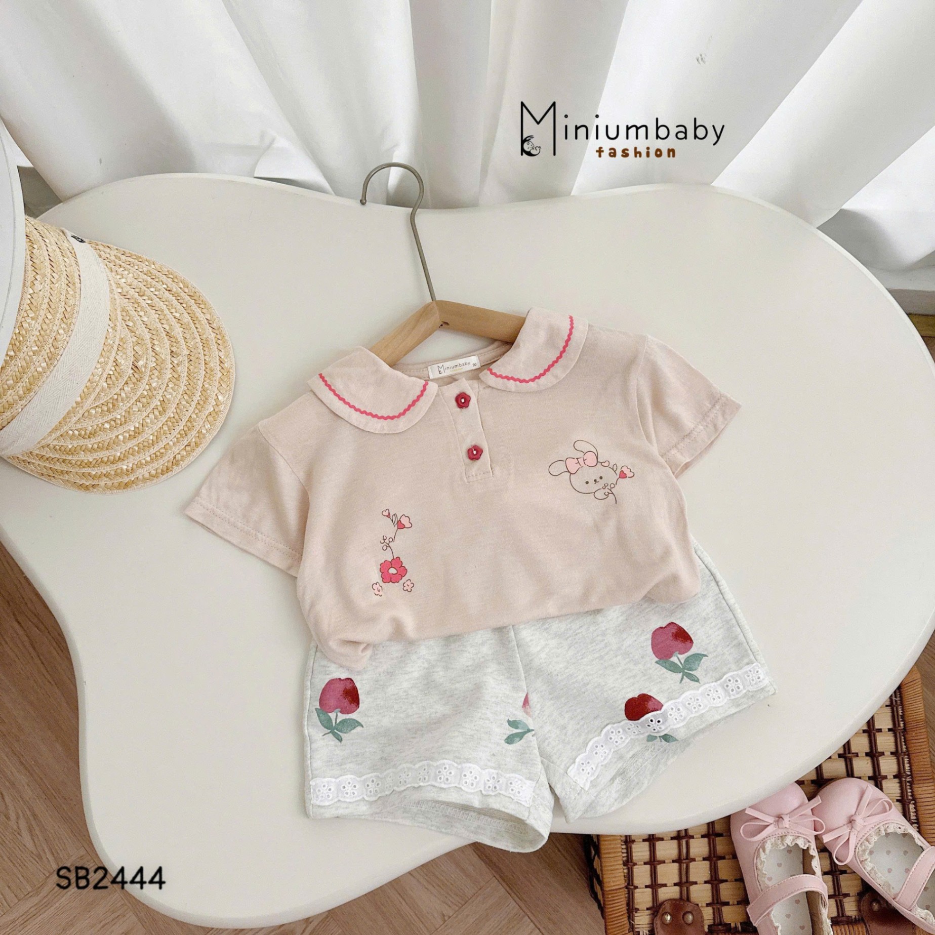 Set cổ sen in chú thỏ đáng yêu MINIUMBABY
