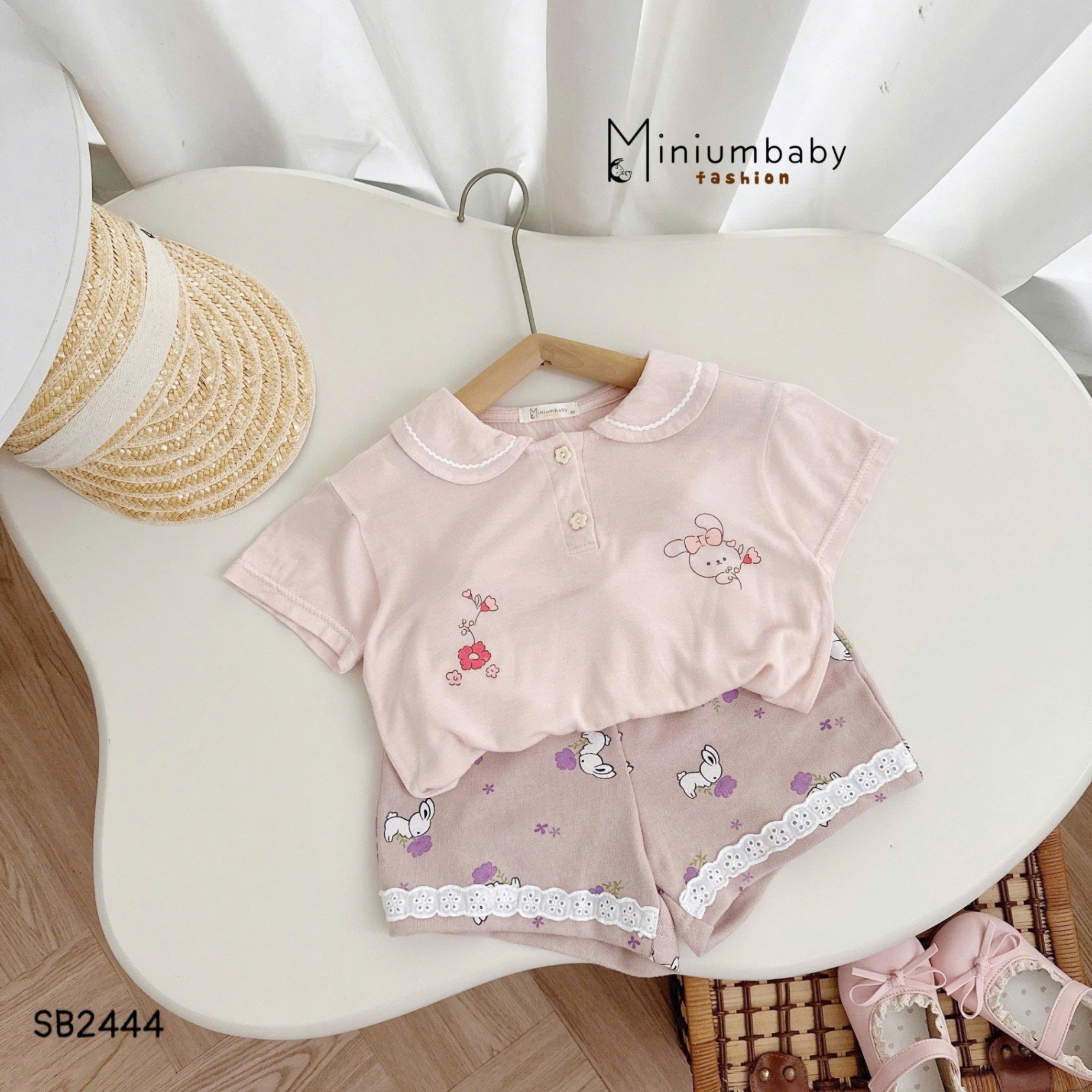 Set cổ sen in chú thỏ đáng yêu MINIUMBABY