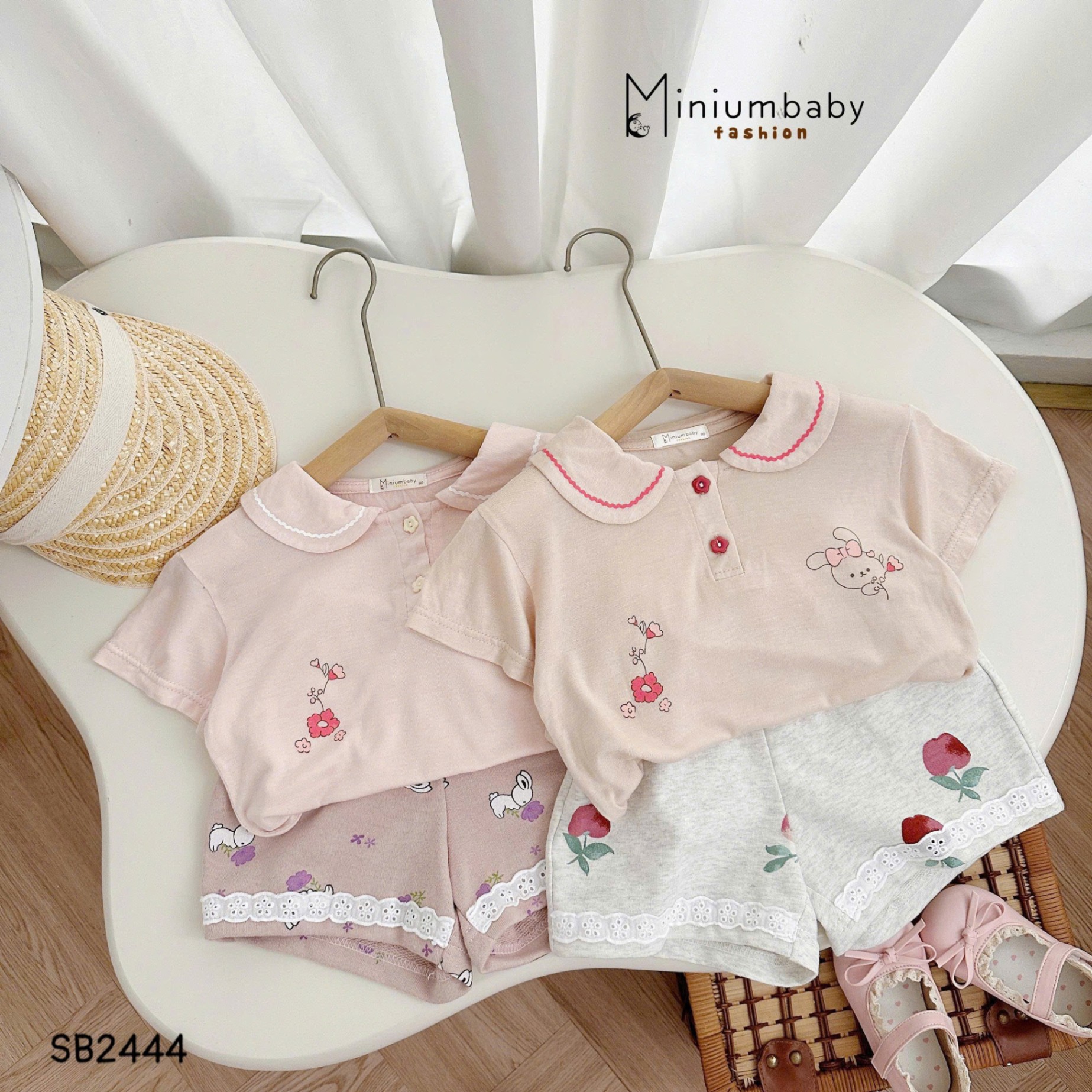 Set cổ sen in chú thỏ đáng yêu MINIUMBABY