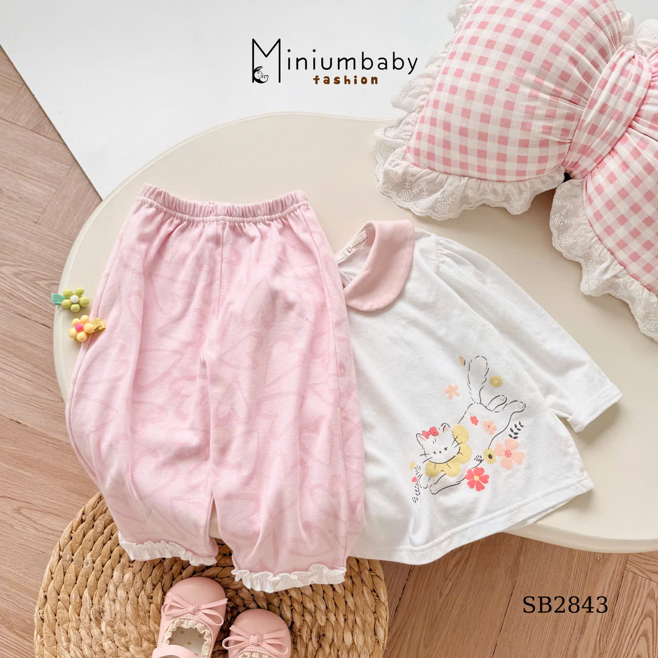 Set cổ sen in hình mèo con MINIUMBABY