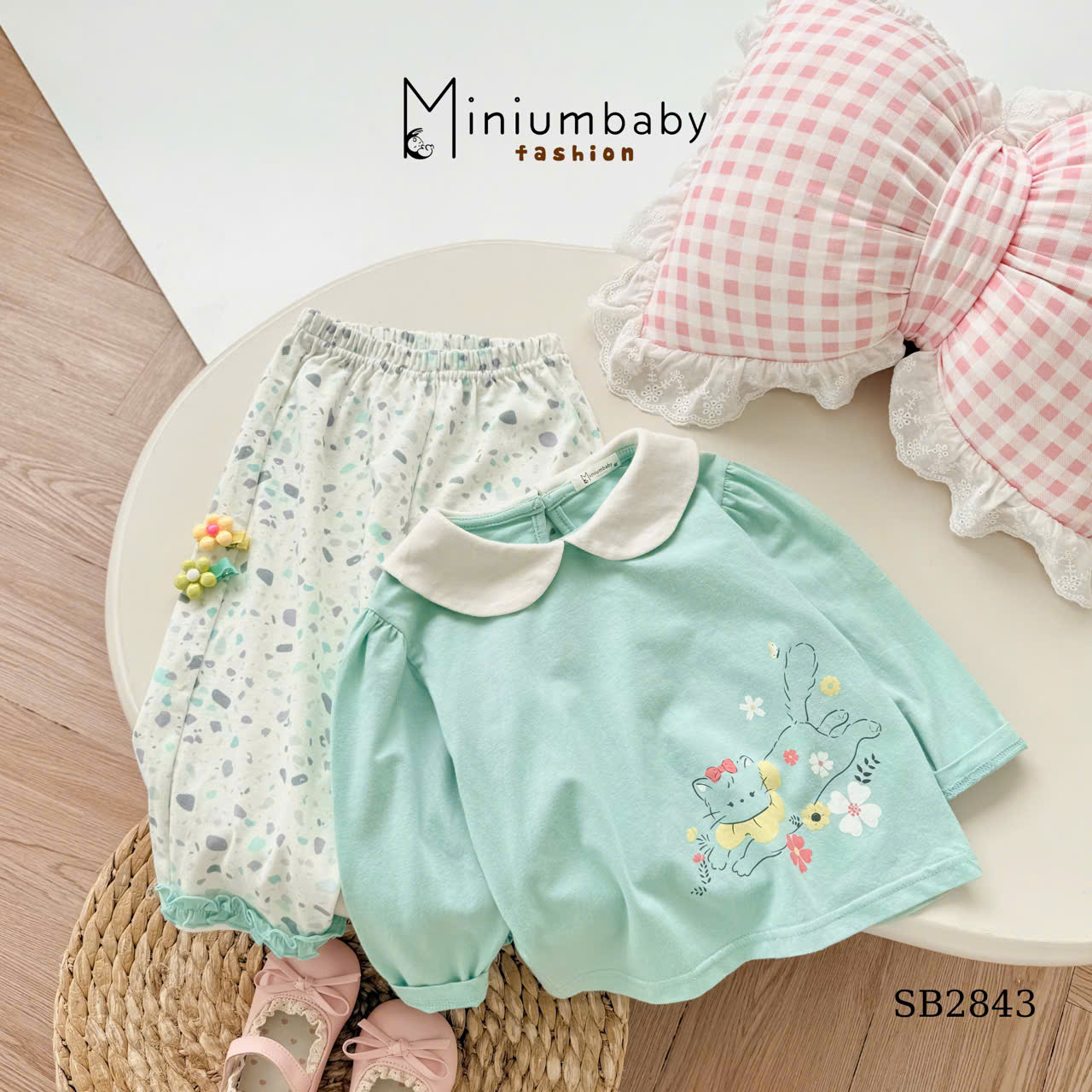 Set cổ sen in hình mèo con MINIUMBABY