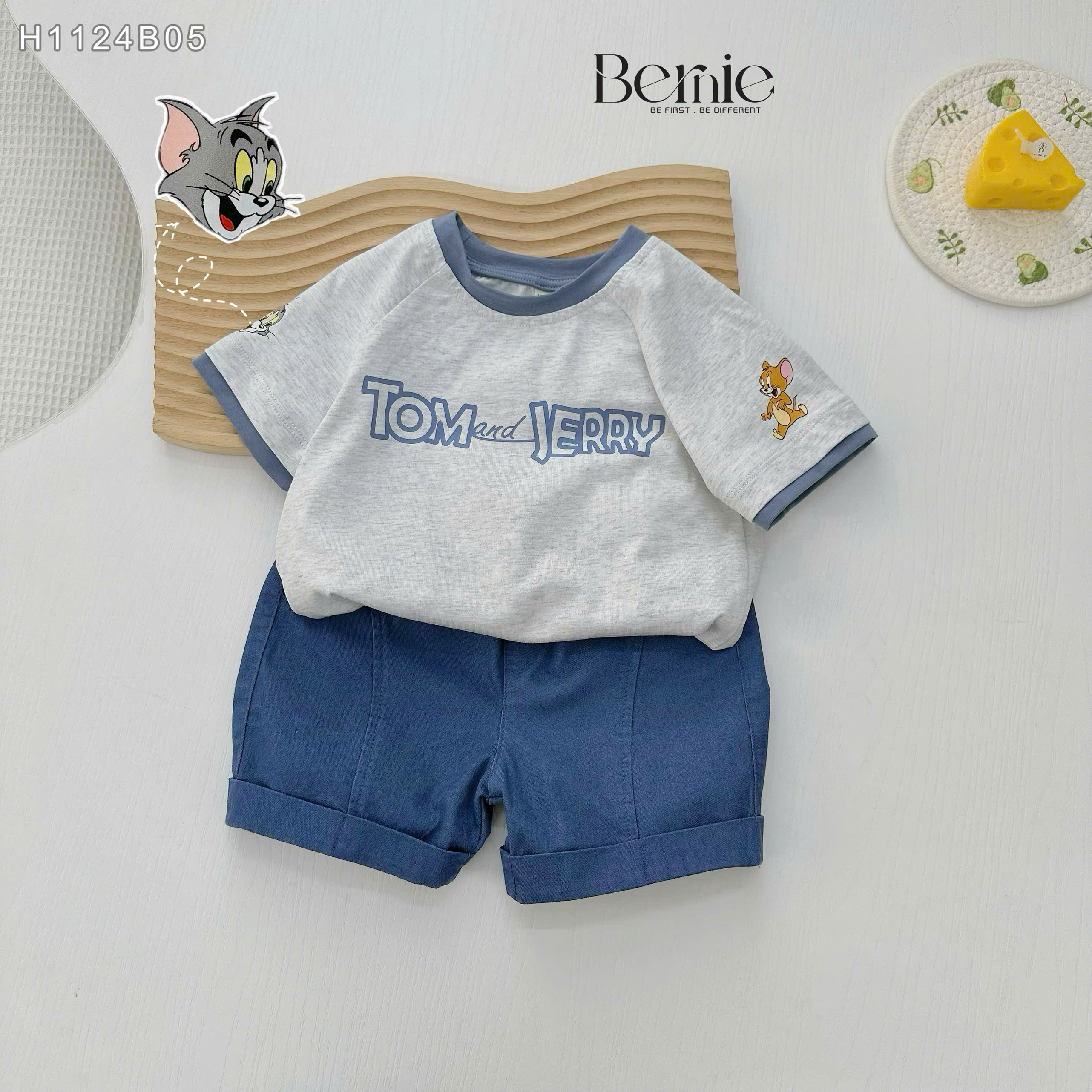Set cộc quần bò Tom and Jerry BERNIE