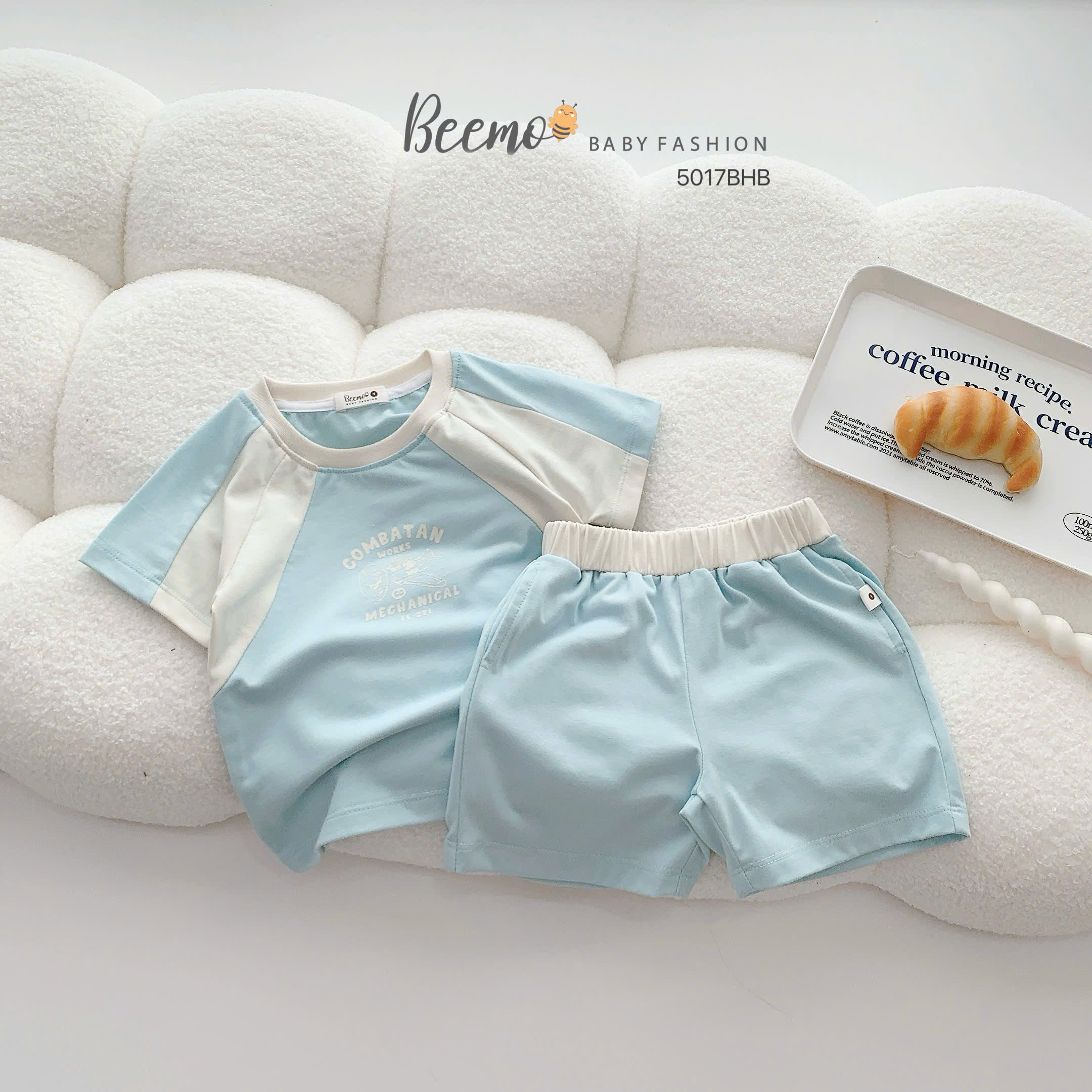 Set cộc tay raglan in hình máy bay Beemo