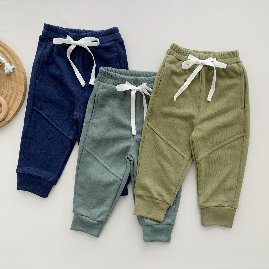 Set -combo 3 quần dài nỉ da cá phong cách thể thao bo gấu Samsoo Kids cho bé
