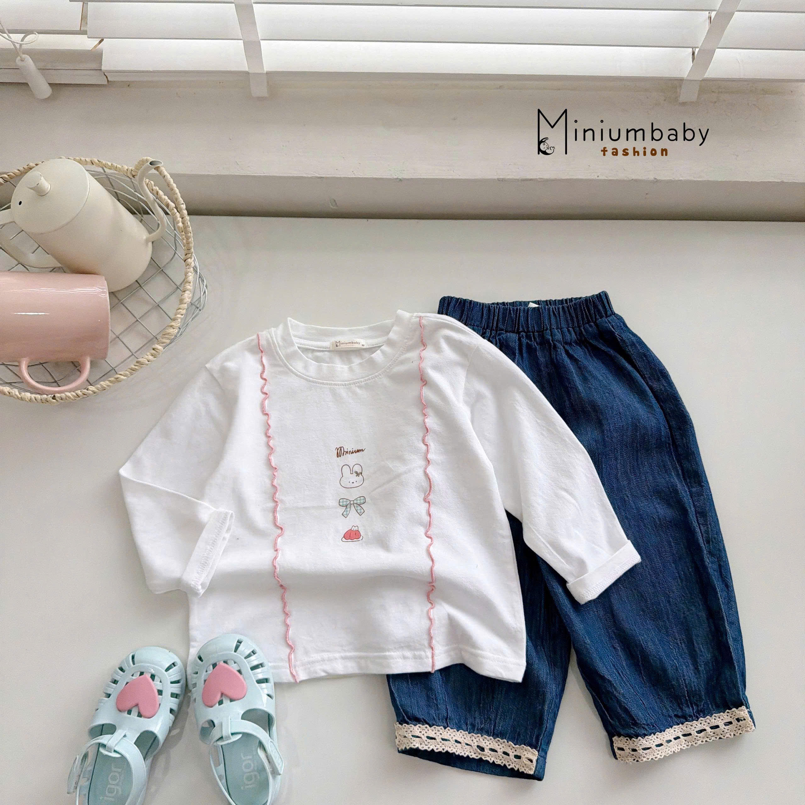 Set cotton dài tay Bunny MINIUMBABY