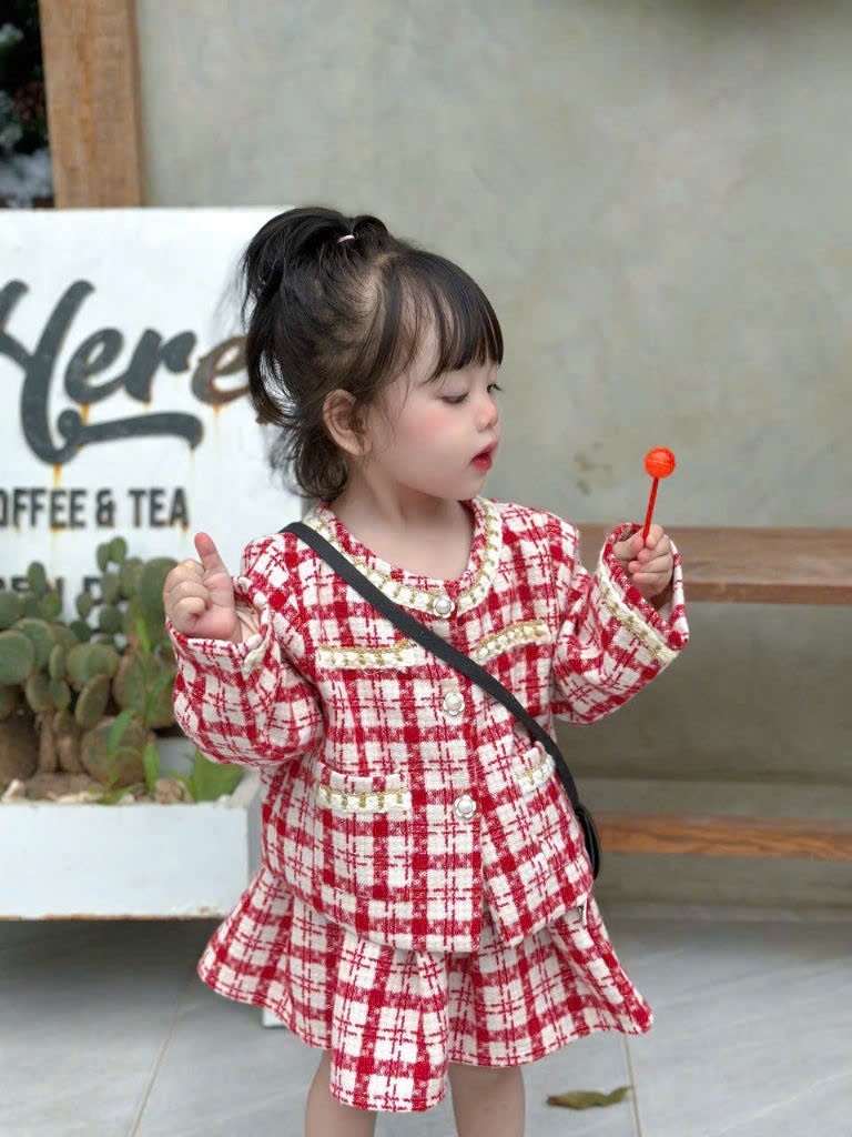 Set dạ kèm chân váy Mozi