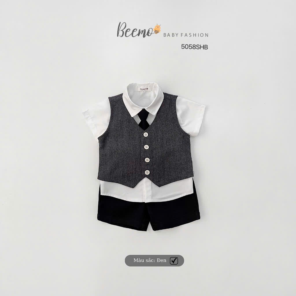 Set gile công tử cộc tay 4 chi tiết Beemo