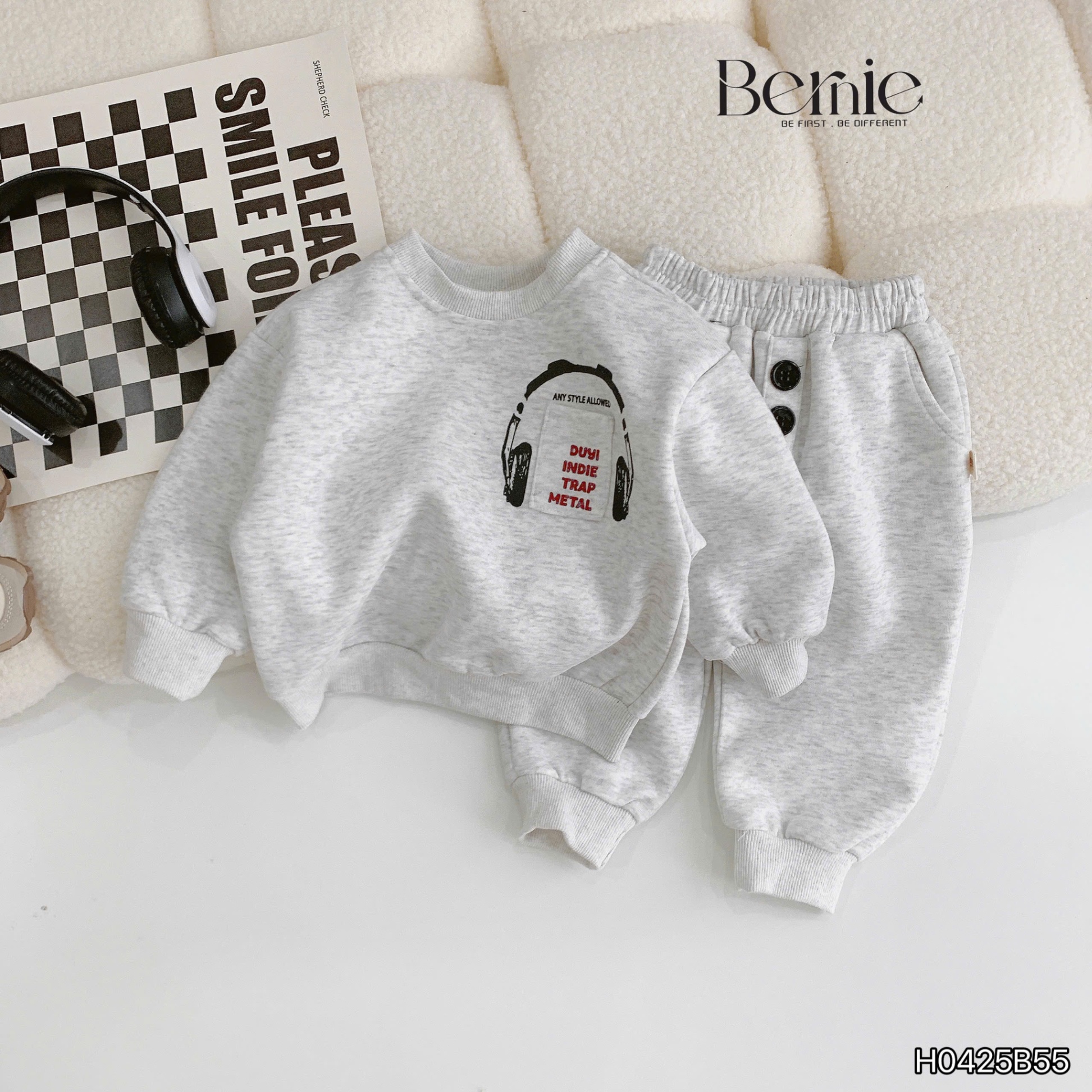 Set nỉ 2 da tai nghe headphones Bernie