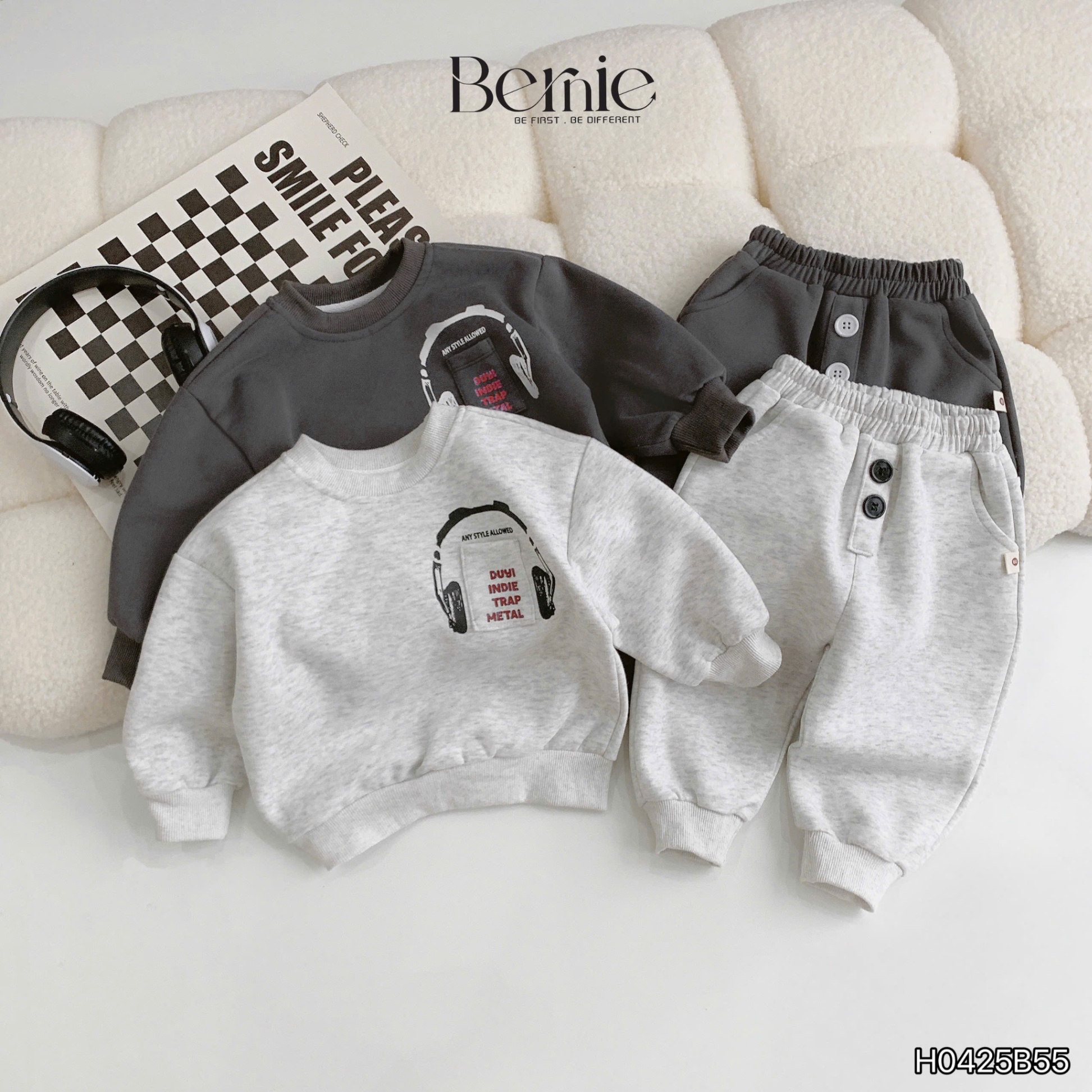Set nỉ 2 da tai nghe headphones Bernie