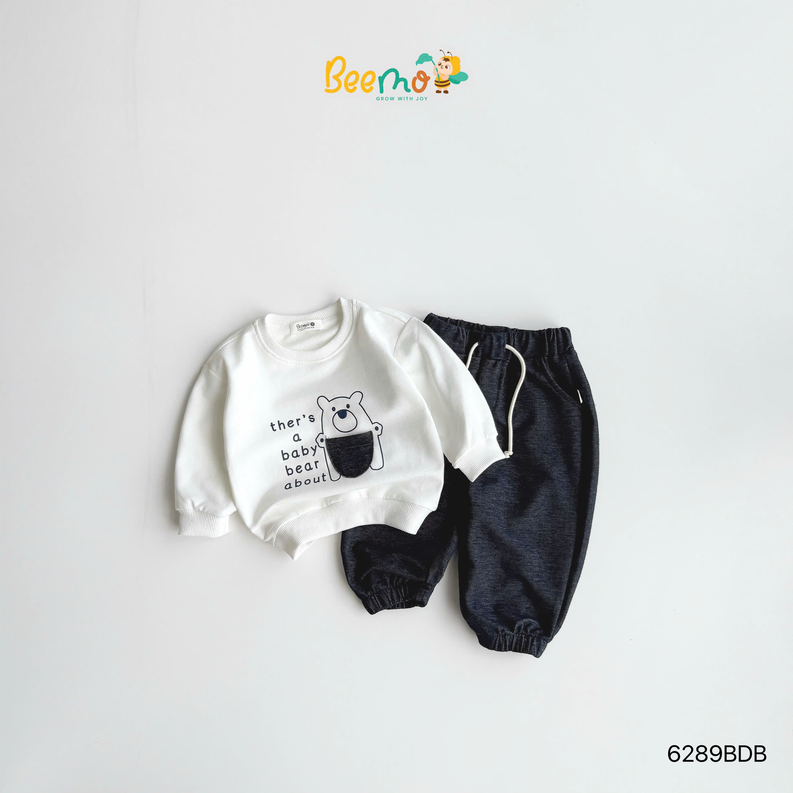 Set nỉ da cá hình gấu phối túi BEEMO