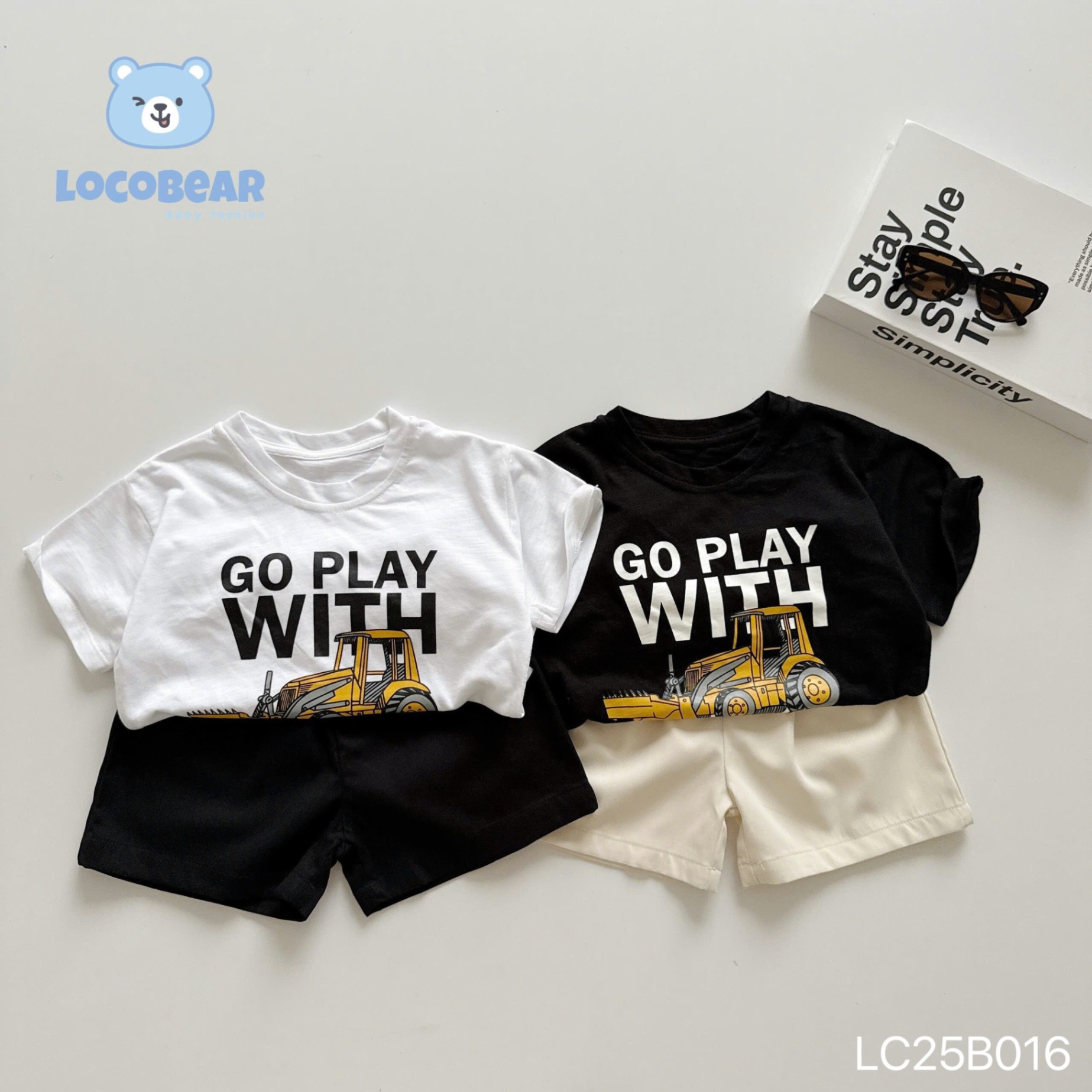 Set phông cộc tay go play with Locobear