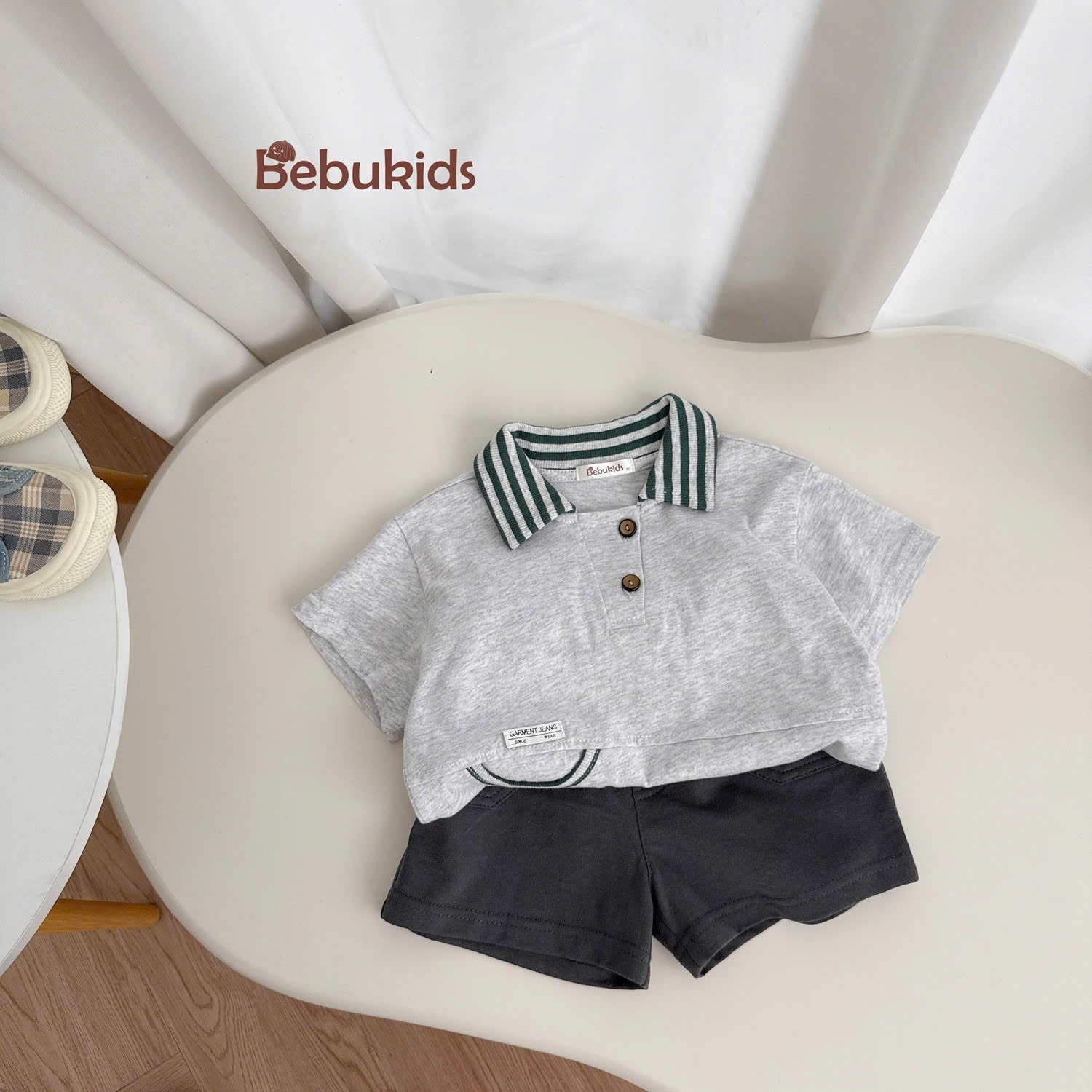 Set polo cho bé trai siêu ngầu BEBUKIDS
