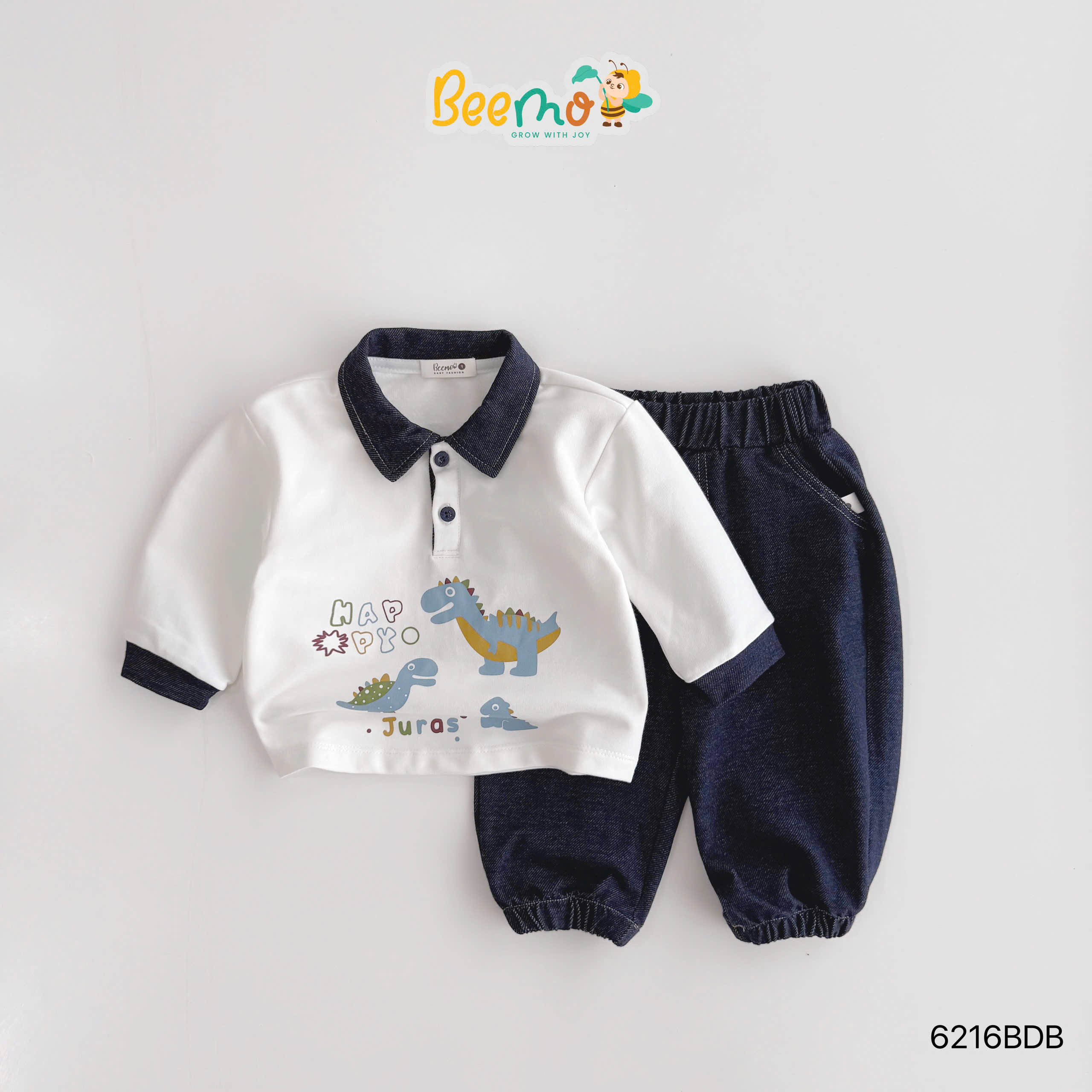 Set polo da cá in hình khủng long BEEMO