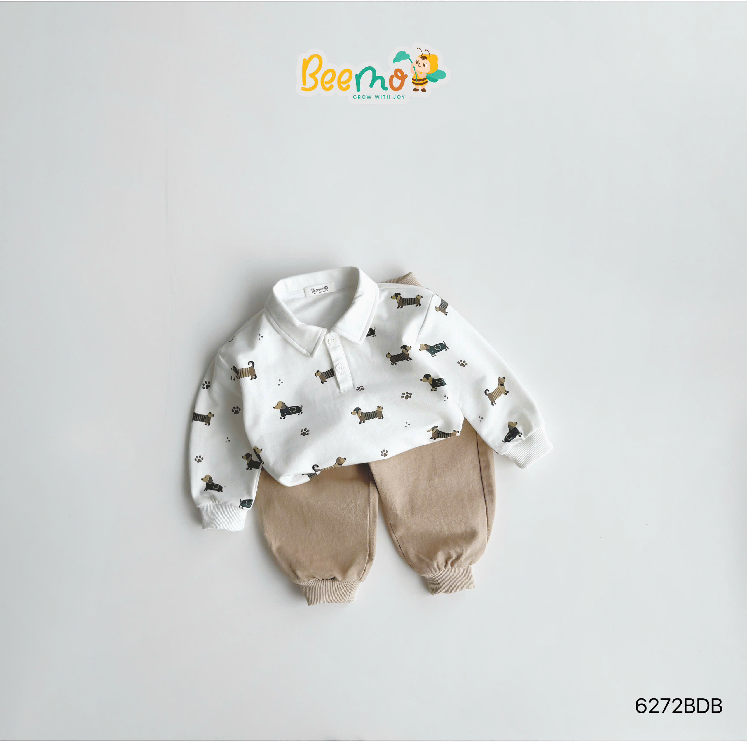 Set polo da cá in tràn hình chú chó lạp xưởng BEEMO
