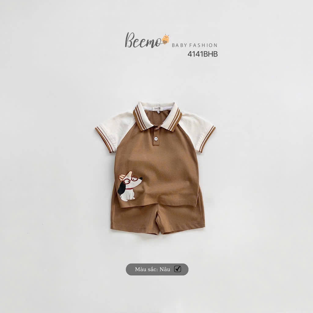 Set polo zaglan phối khuy Beemo
