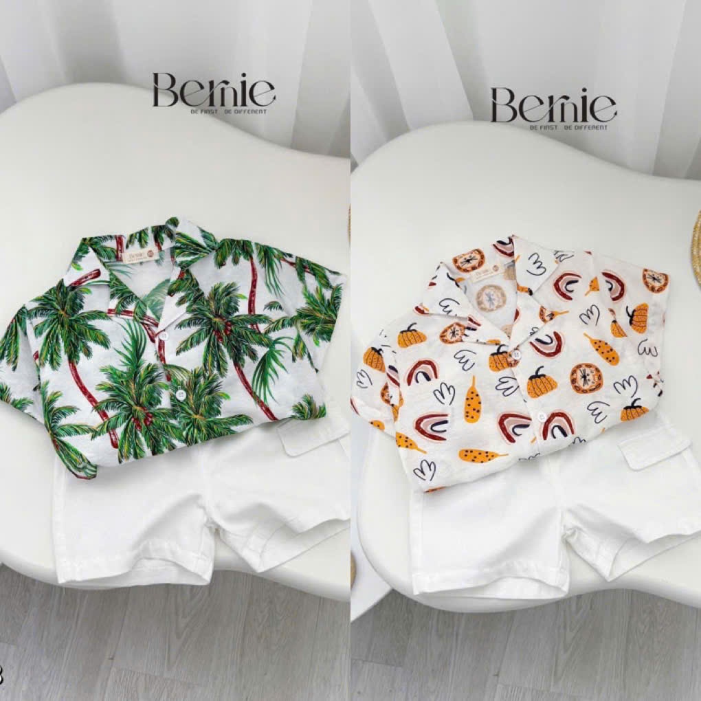 Set sơ mi đũi đi biển họa tiết Bernie