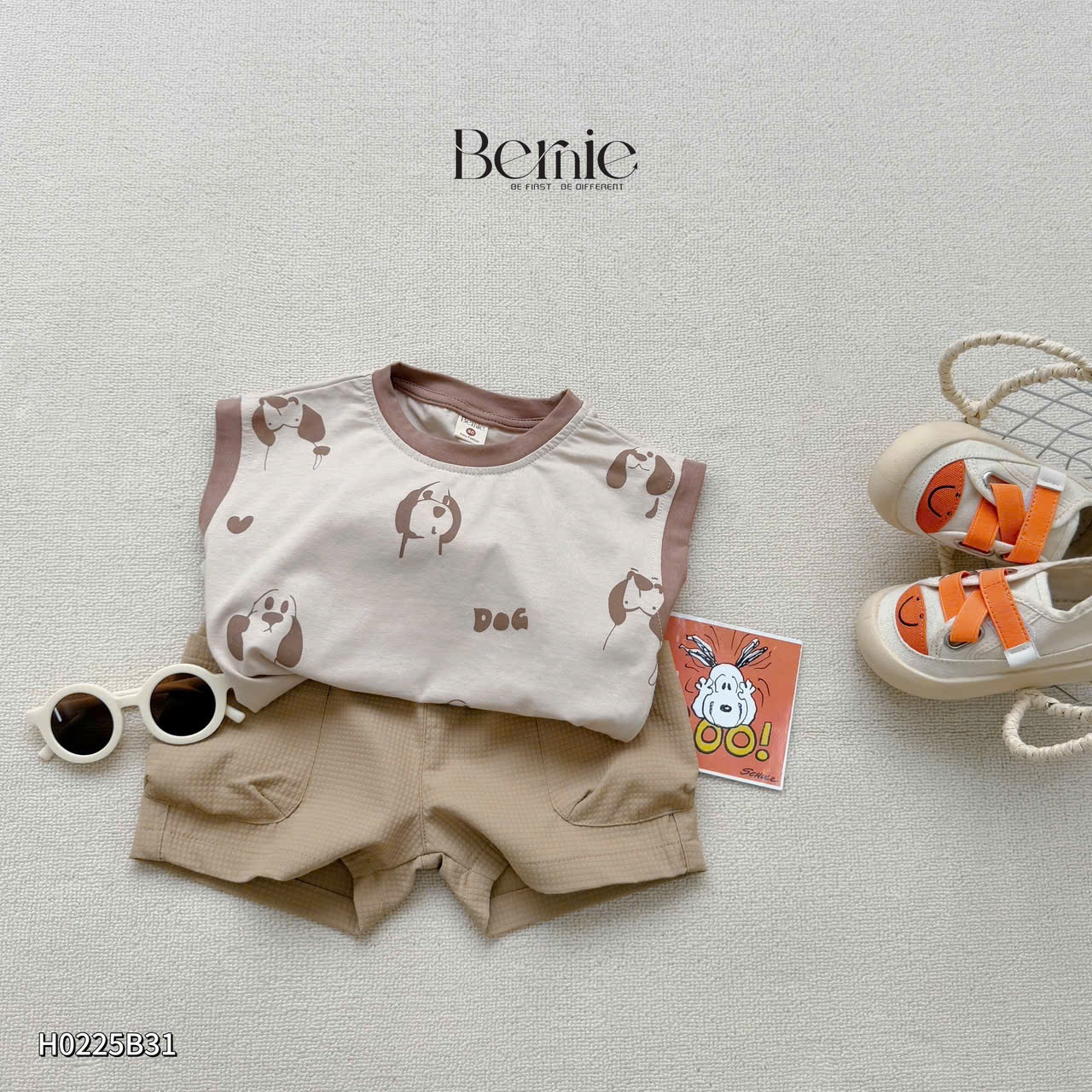 Set tank top in tràn golden Bernie