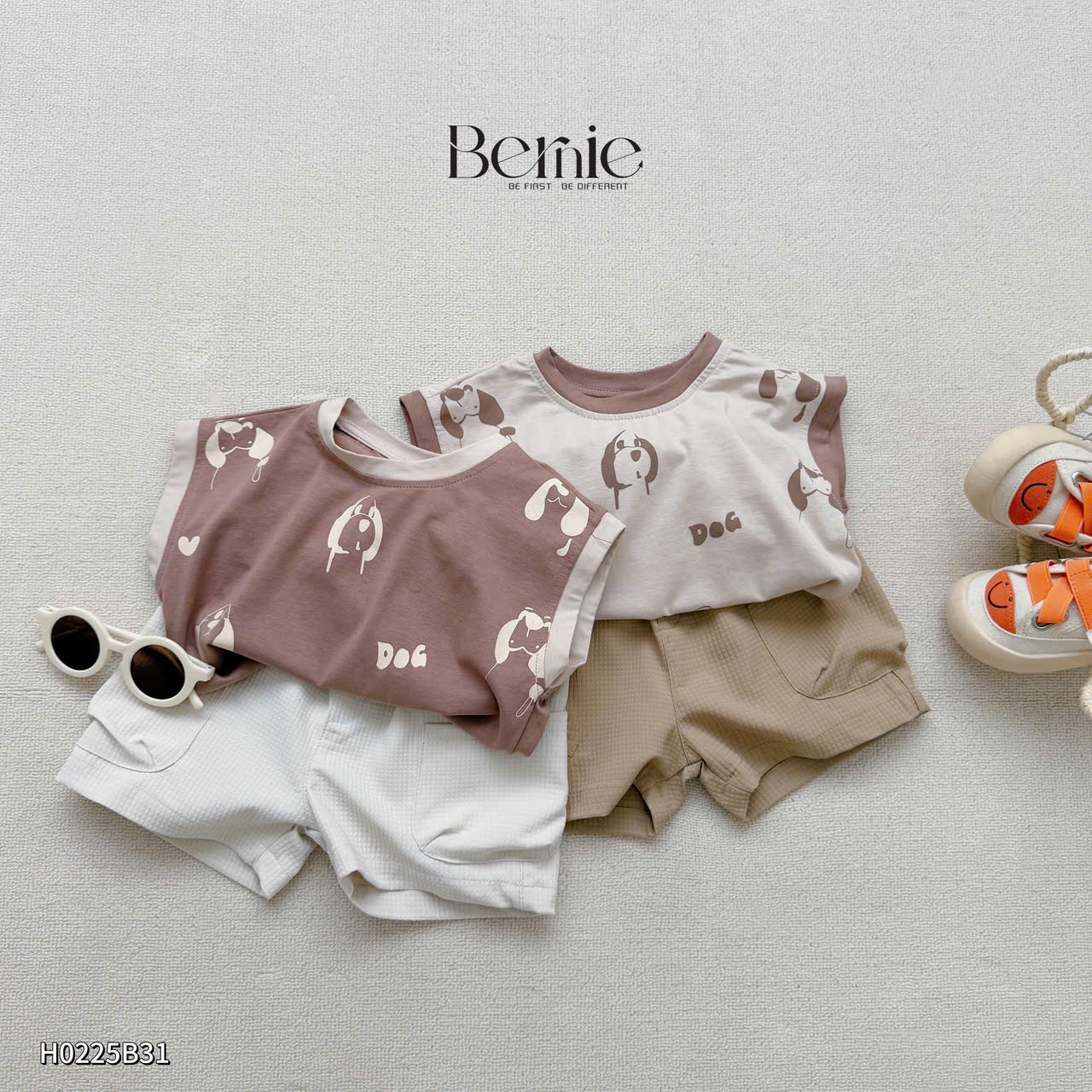 Set tank top in tràn golden Bernie