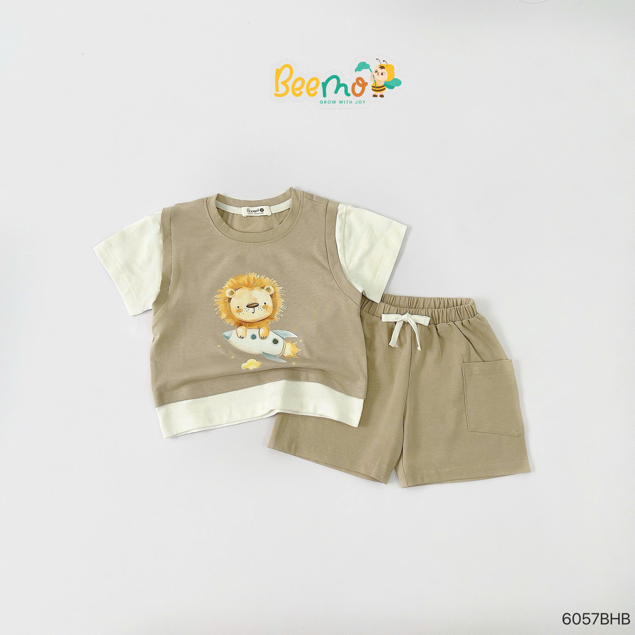 Set thun cộc tay layer in hình Beemo
