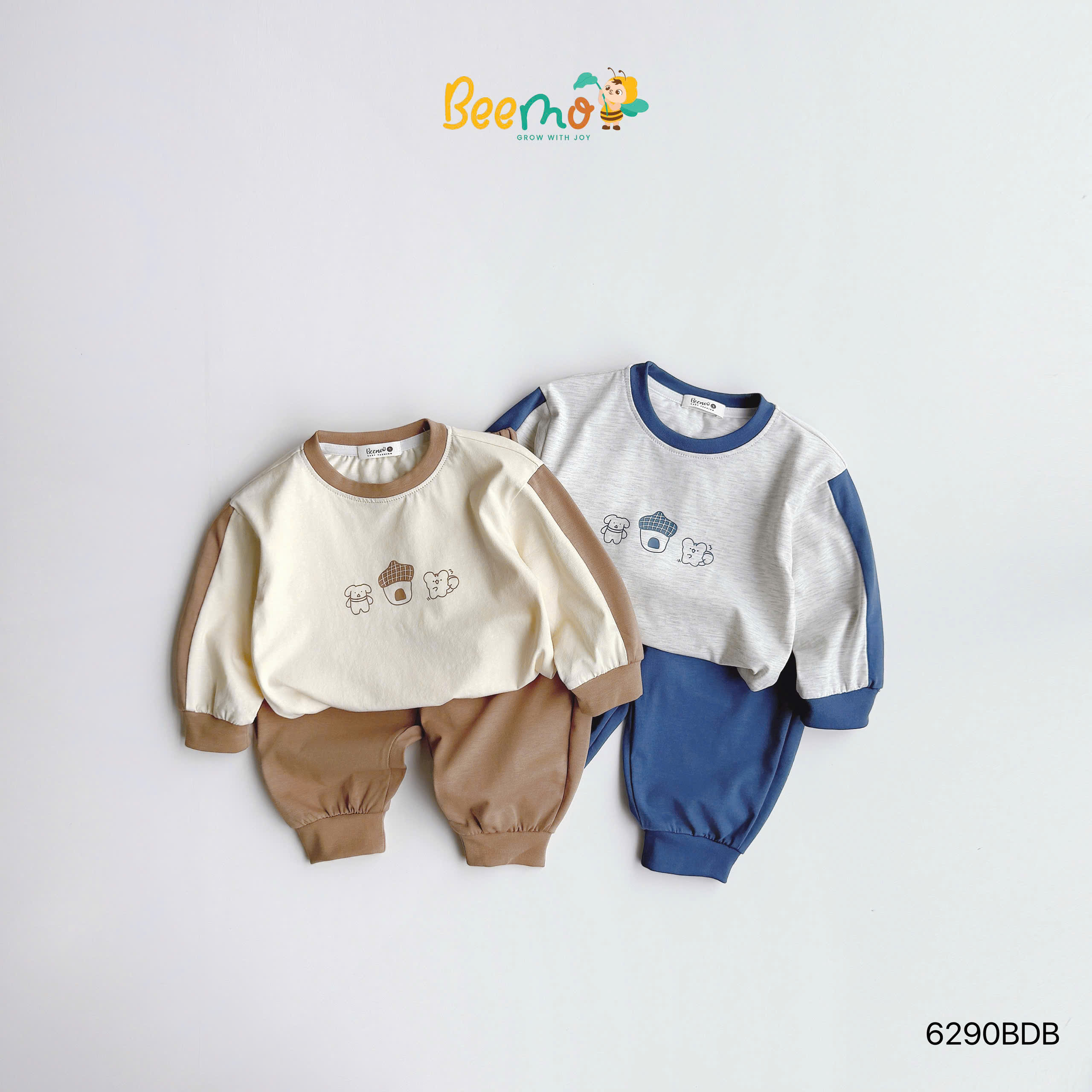 Set thun dài tay in hình cún dễ thương BEEMO