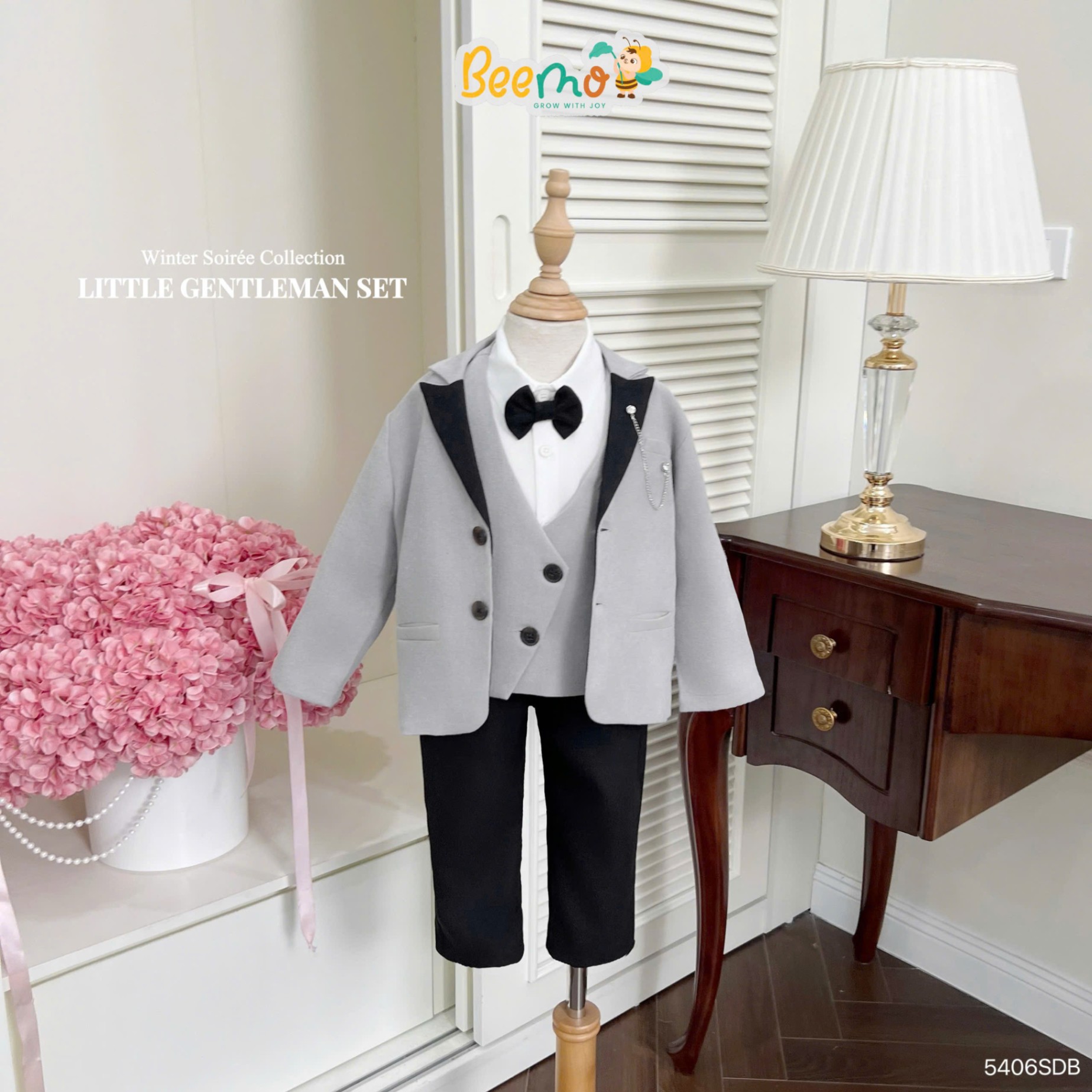 Set vest 5 chi tiết chất nhung chéo cao cấp Beemo