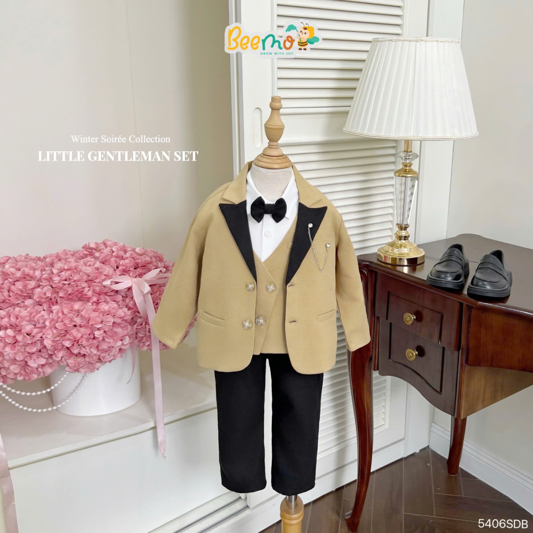 Set vest 5 chi tiết chất nhung chéo cao cấp Beemo