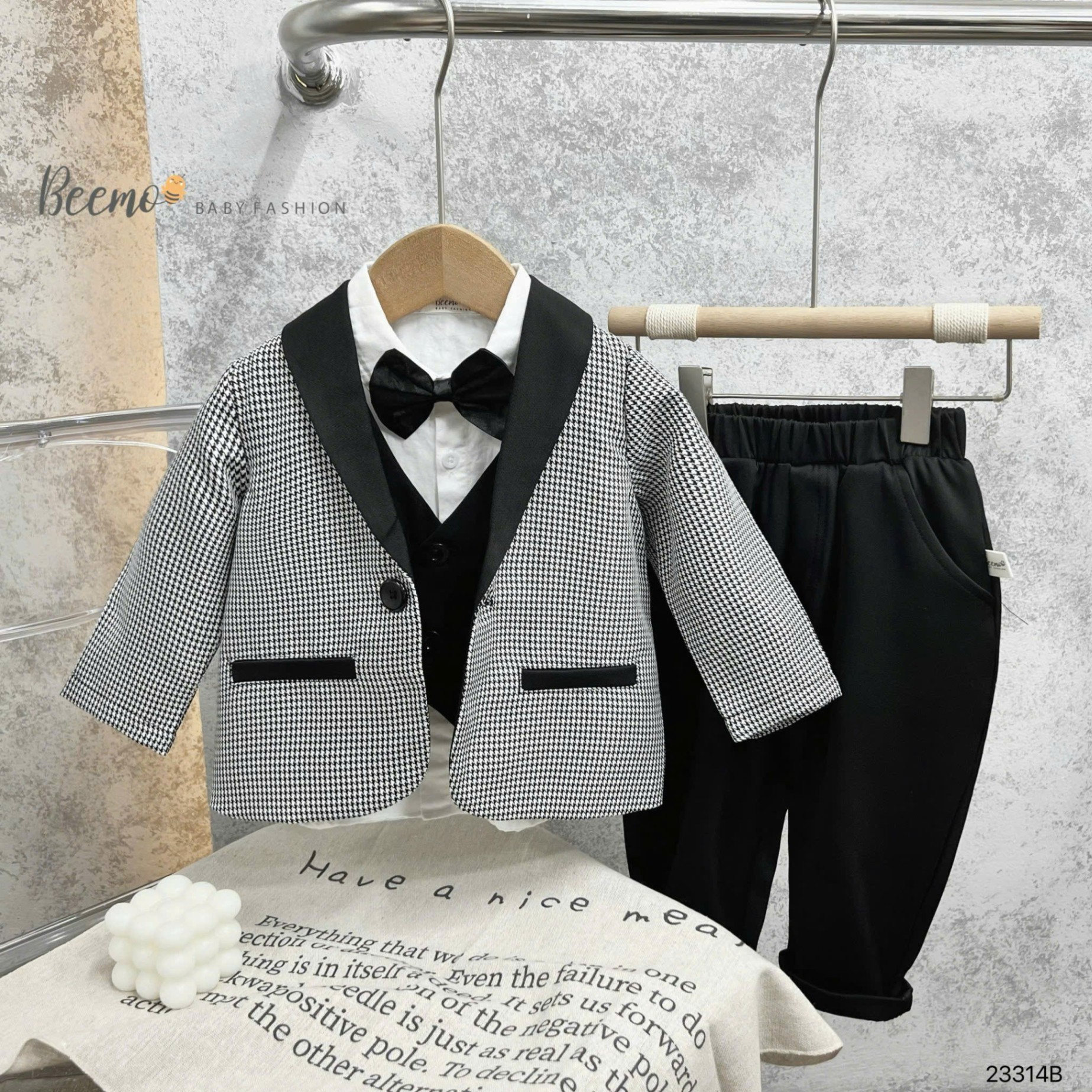 Set vest công tử 5 chi tiết Beemo cho bé