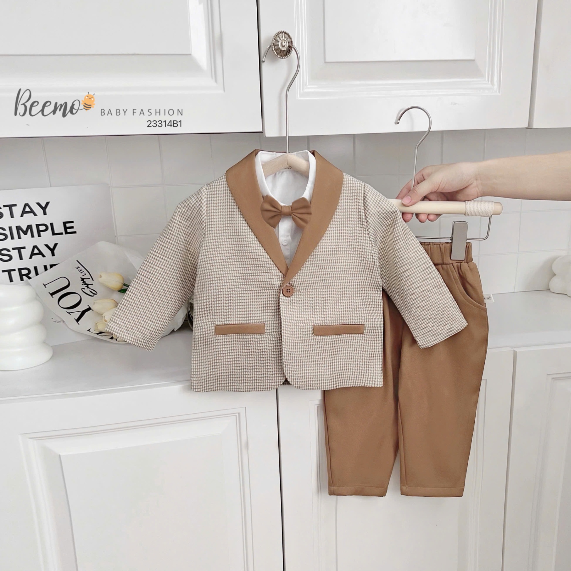 Set vest công tử 5 chi tiết Beemo cho bé
