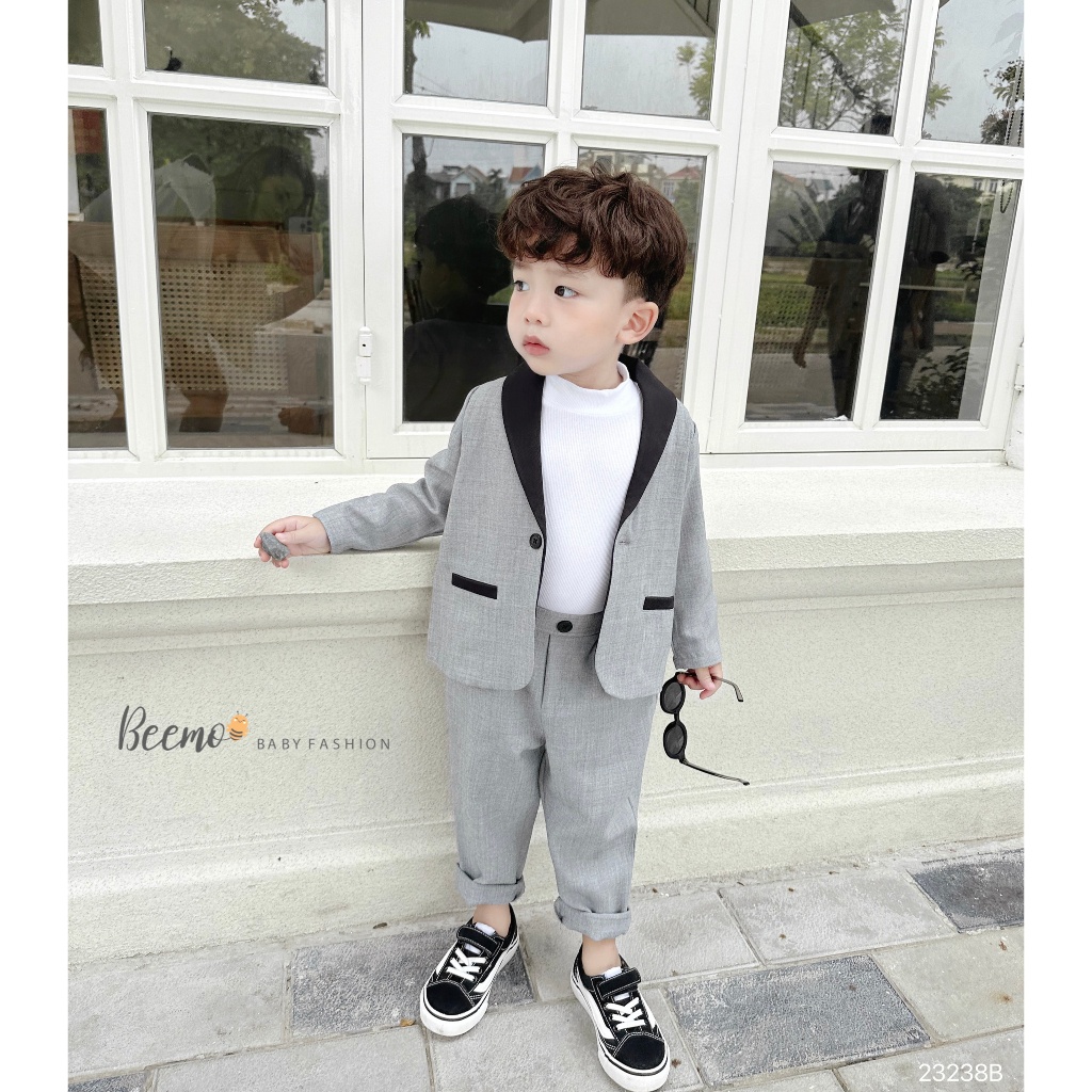 Set vest công tử phối cổ dài tay Beemo phong cách Hàn quốc, vải mềm mịn