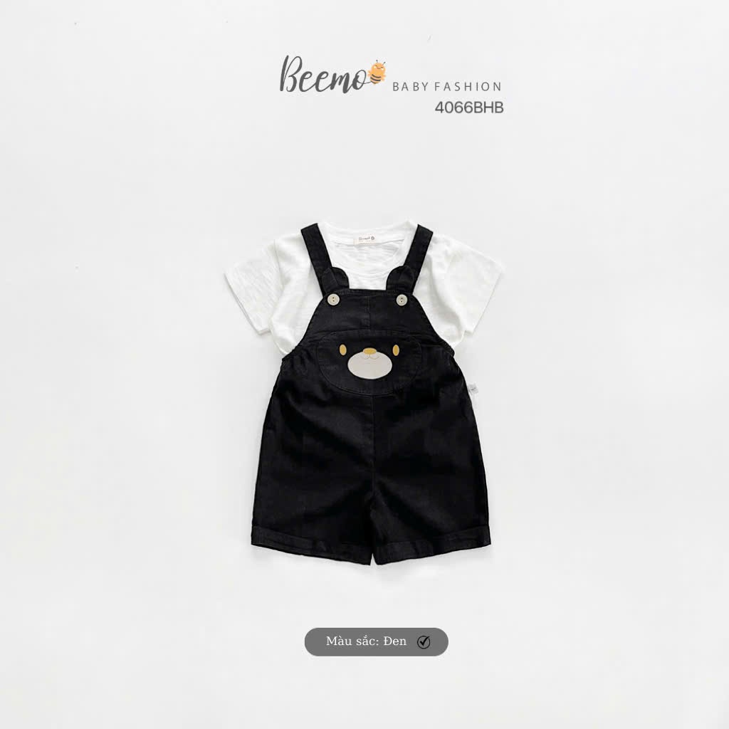 Set yếm gấu kèm áo cho bé trai bé gái Beemo
