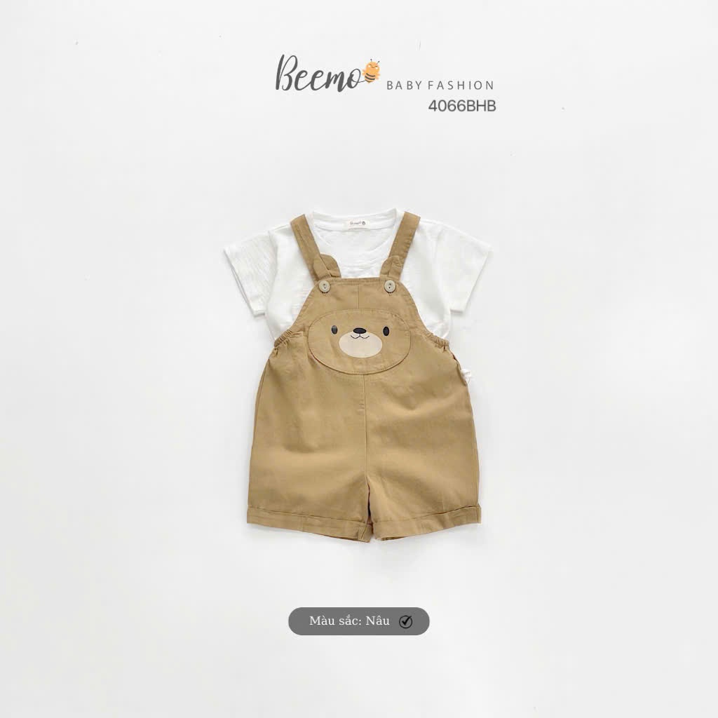 Set yếm gấu kèm áo cho bé trai bé gái Beemo