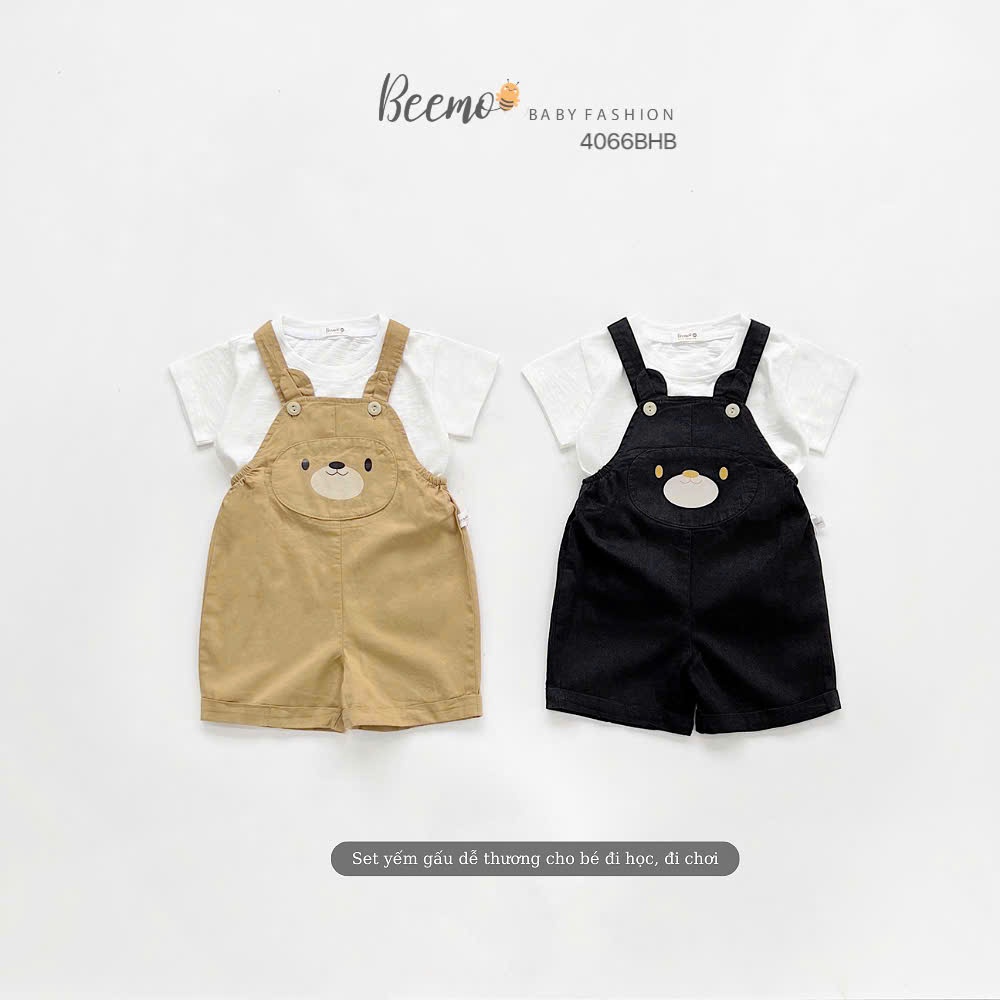 Set yếm gấu kèm áo cho bé trai bé gái Beemo