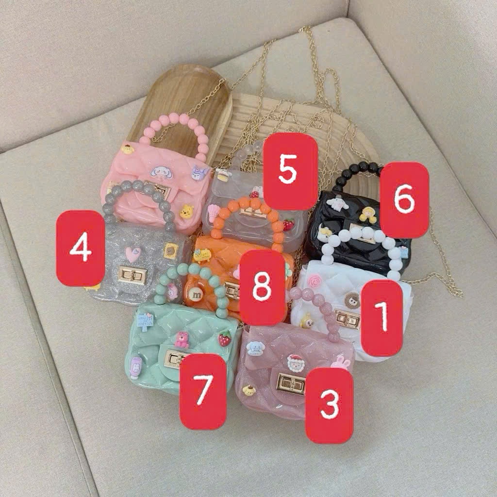 Túi xinh xắn kèm sticker cho bé, túi nhựa quai tròn xinh xắn cho bé