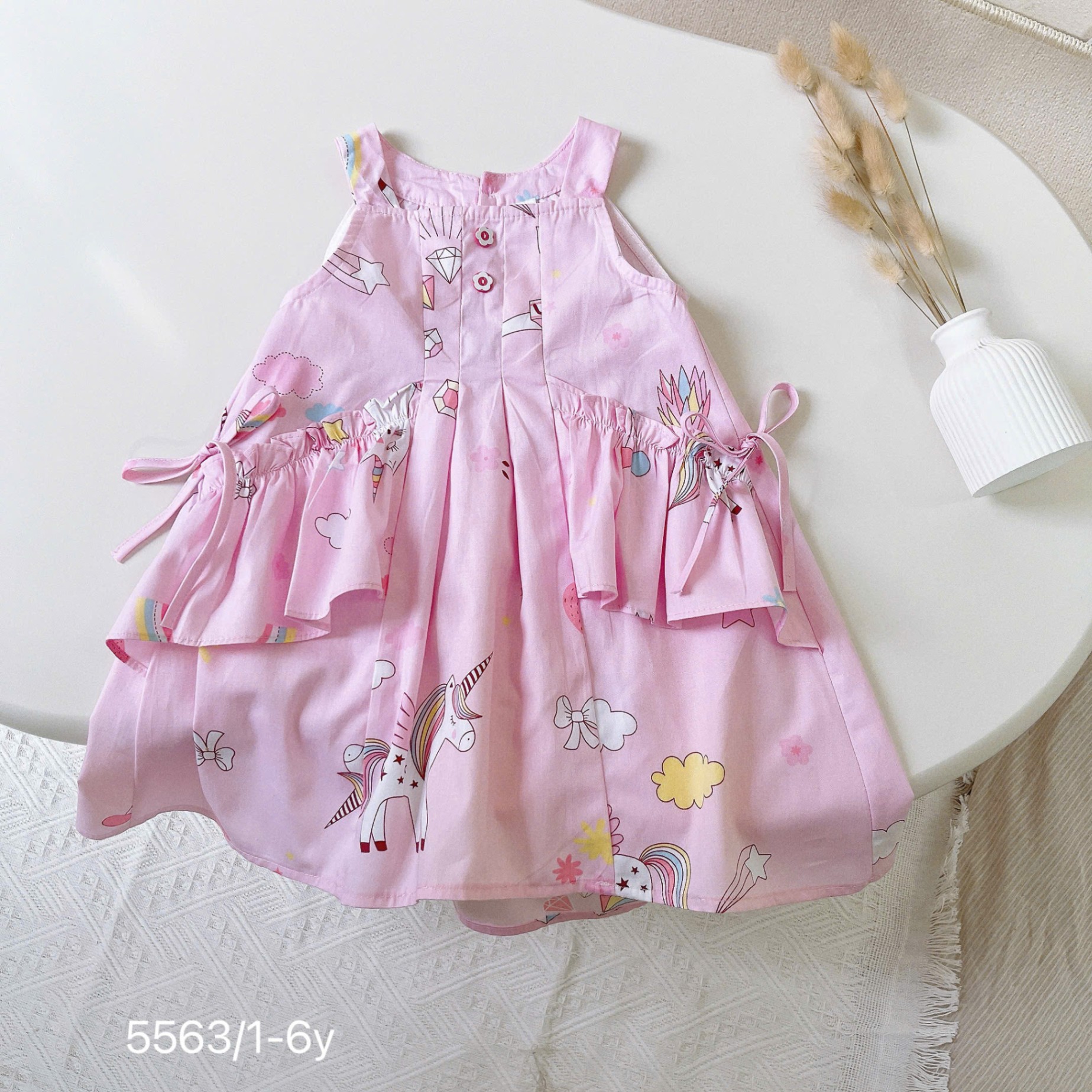 Váy 2 dây nhún bèo OPKIDS