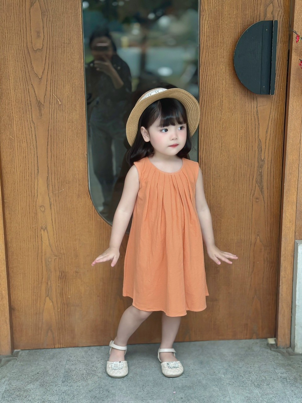 Váy sát nách phối chun lưng Mozi