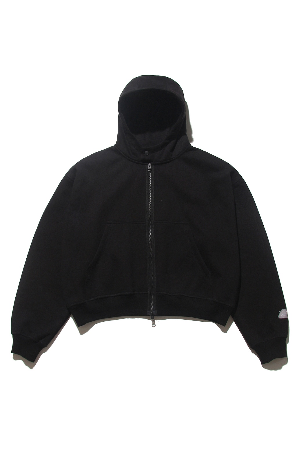 BEUTER MATTE BLACK BOXY ZIP HOODIE