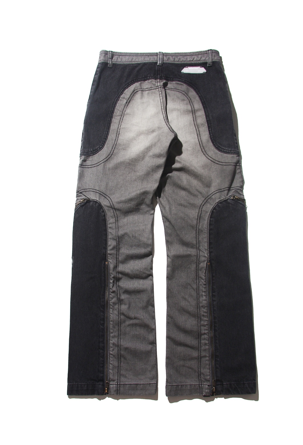 BEUTER® BLACK WASHED PANELED FLARE JEANS