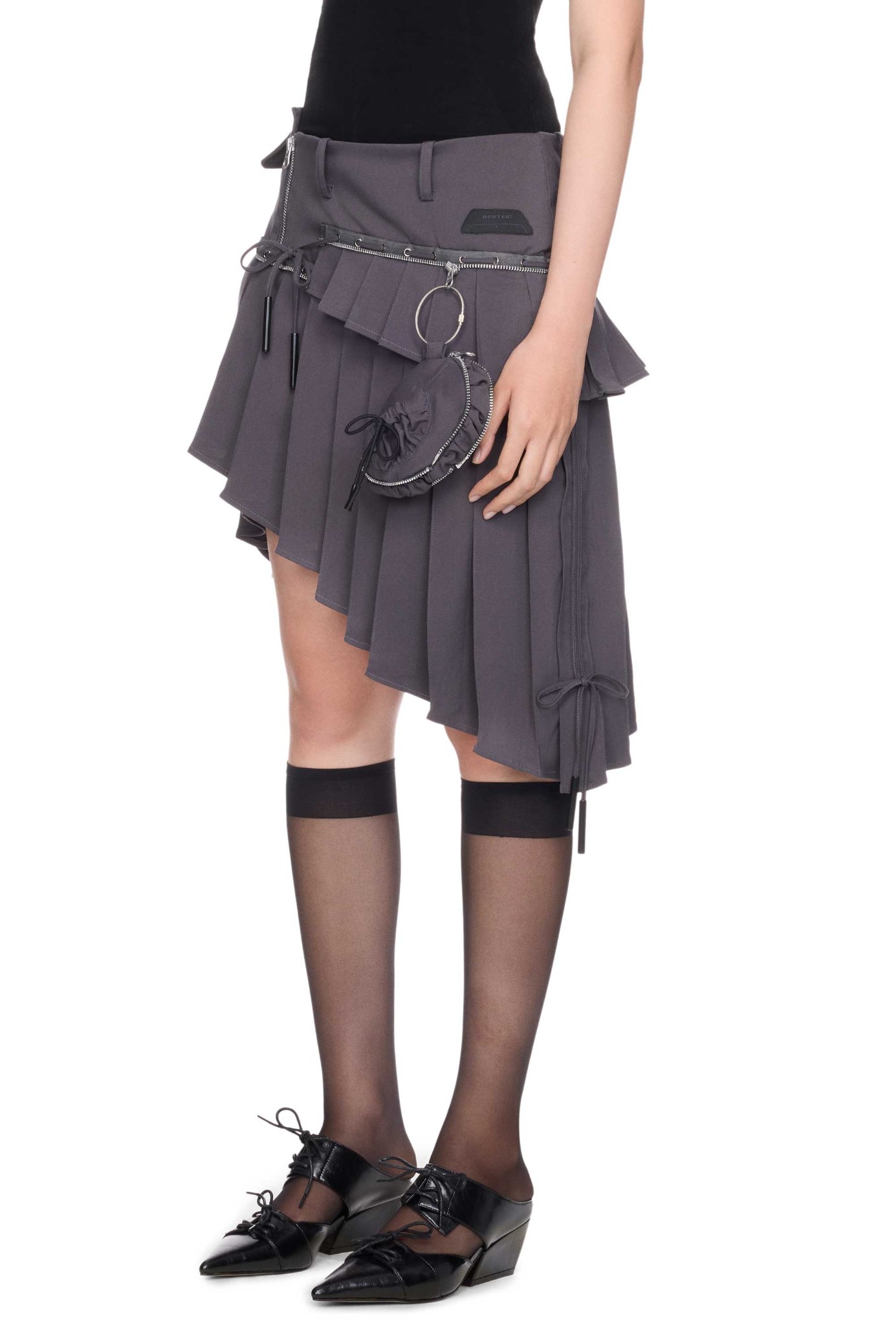 WMNS BEUTER® GREY PLEATED MIDI SKIRT