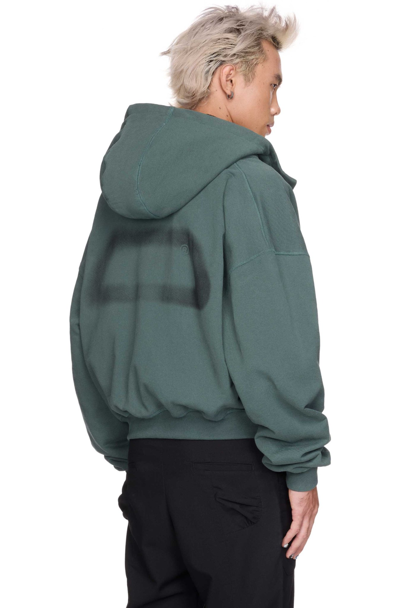 BEUTER® MIDNIGHT GREEN BOXY ZIP HOODIE