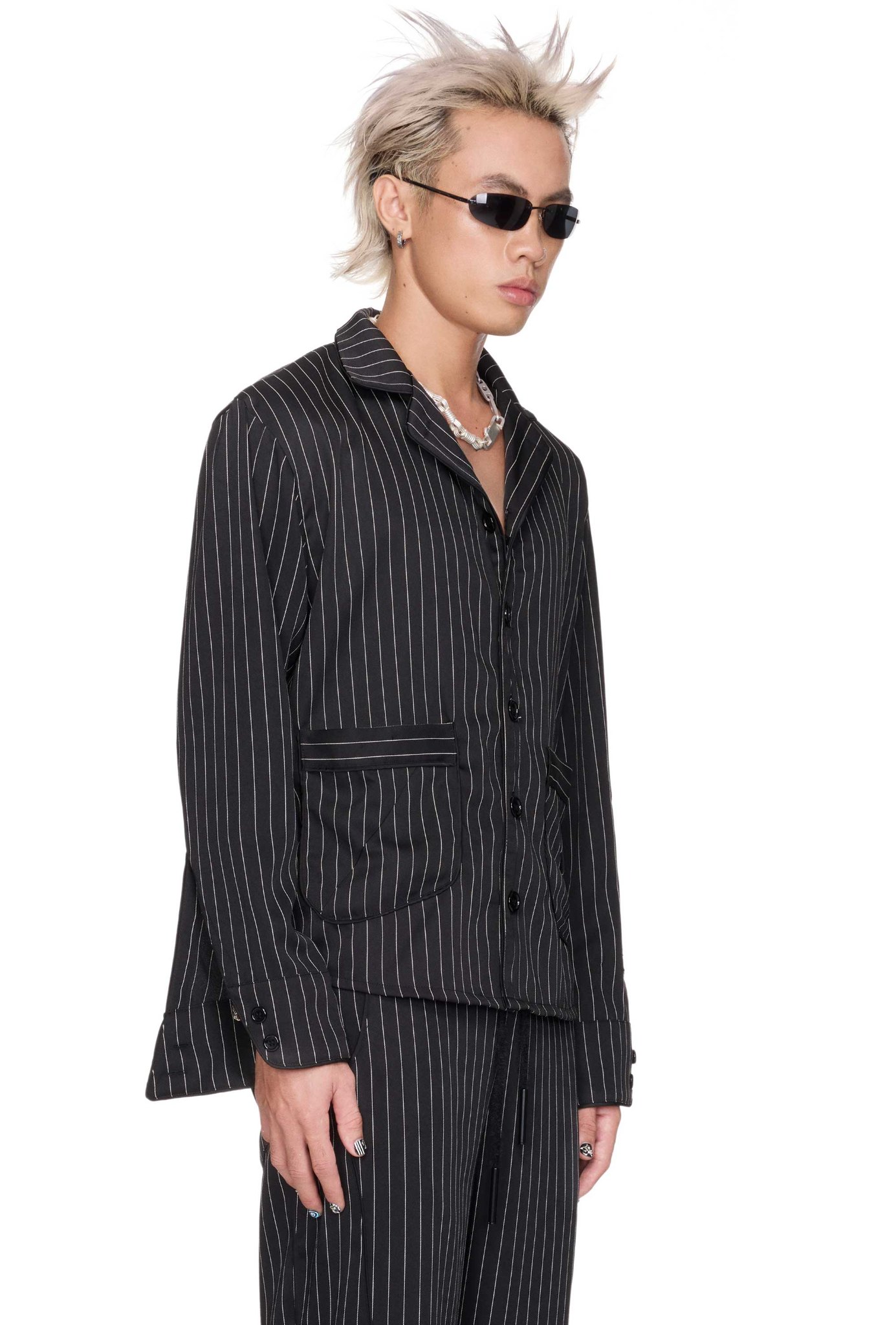 BEUTER® BLACK STRIPES BOXY PYJAMA SHIRT