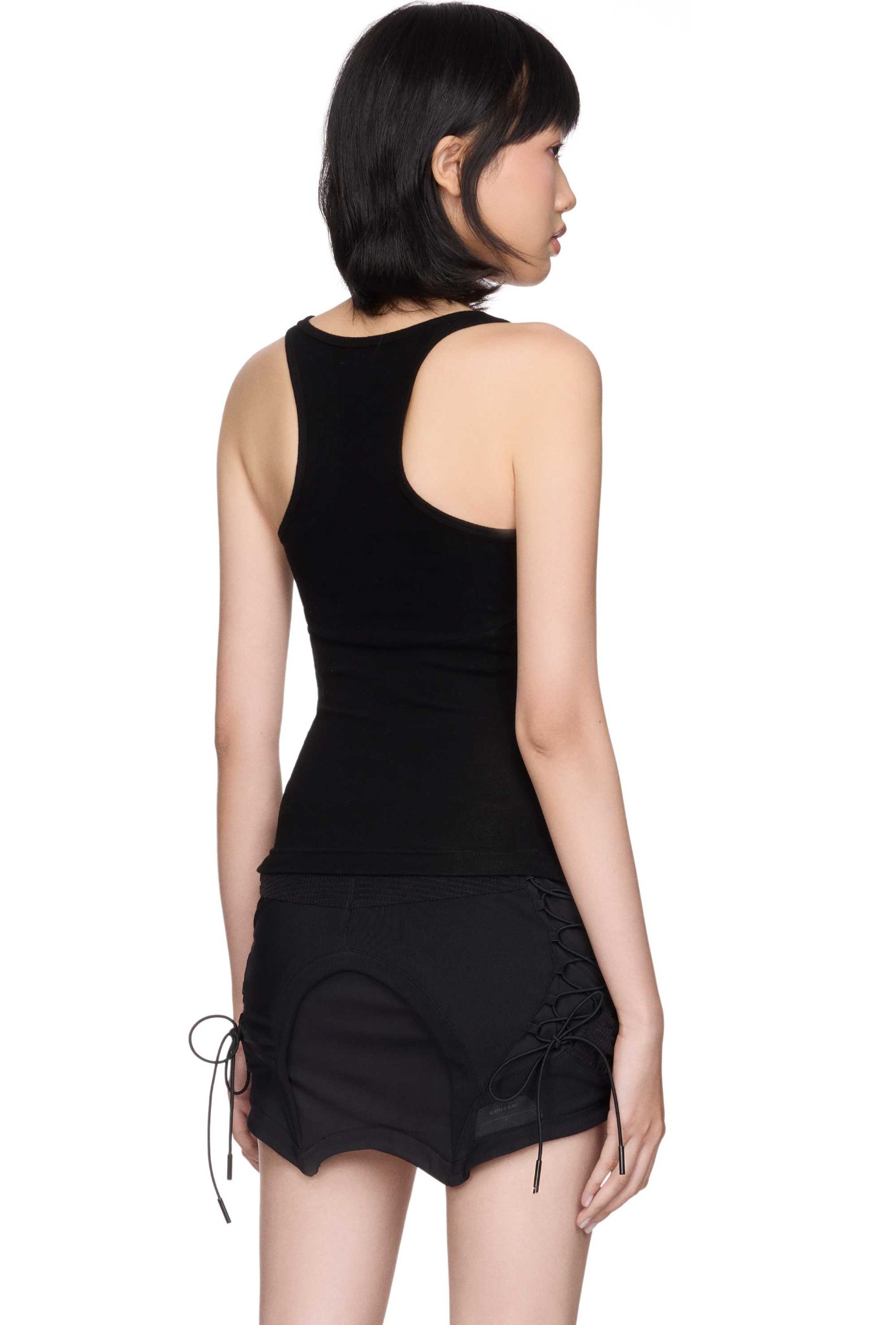 WMNS BEUTER® ZIP UP BLACK TANK TOPS